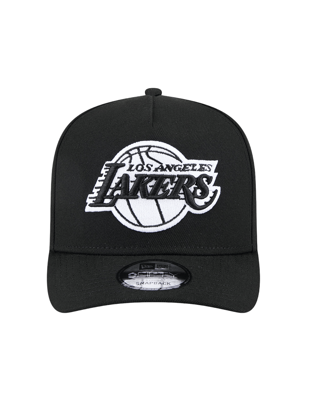 New Era Caps Los Angeles Lakers New Era NBA Black White 9FIFTY Pre-Curved A-Frame Snapback Hat