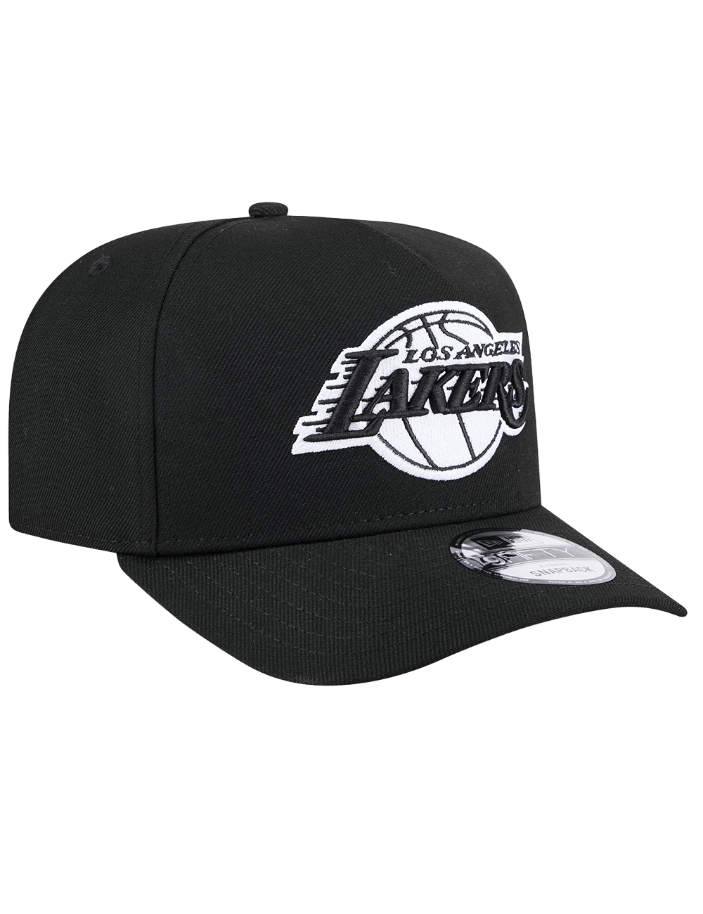 New Era Caps Los Angeles Lakers New Era NBA Black White 9FIFTY Pre-Curved A-Frame Snapback Hat