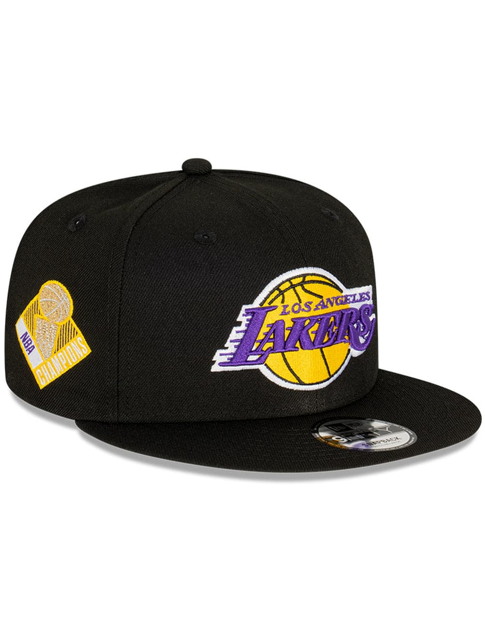 New Era Caps Los Angeles Lakers New Era NBA Champs Patch 9FIFTY Snapback Hat - Black