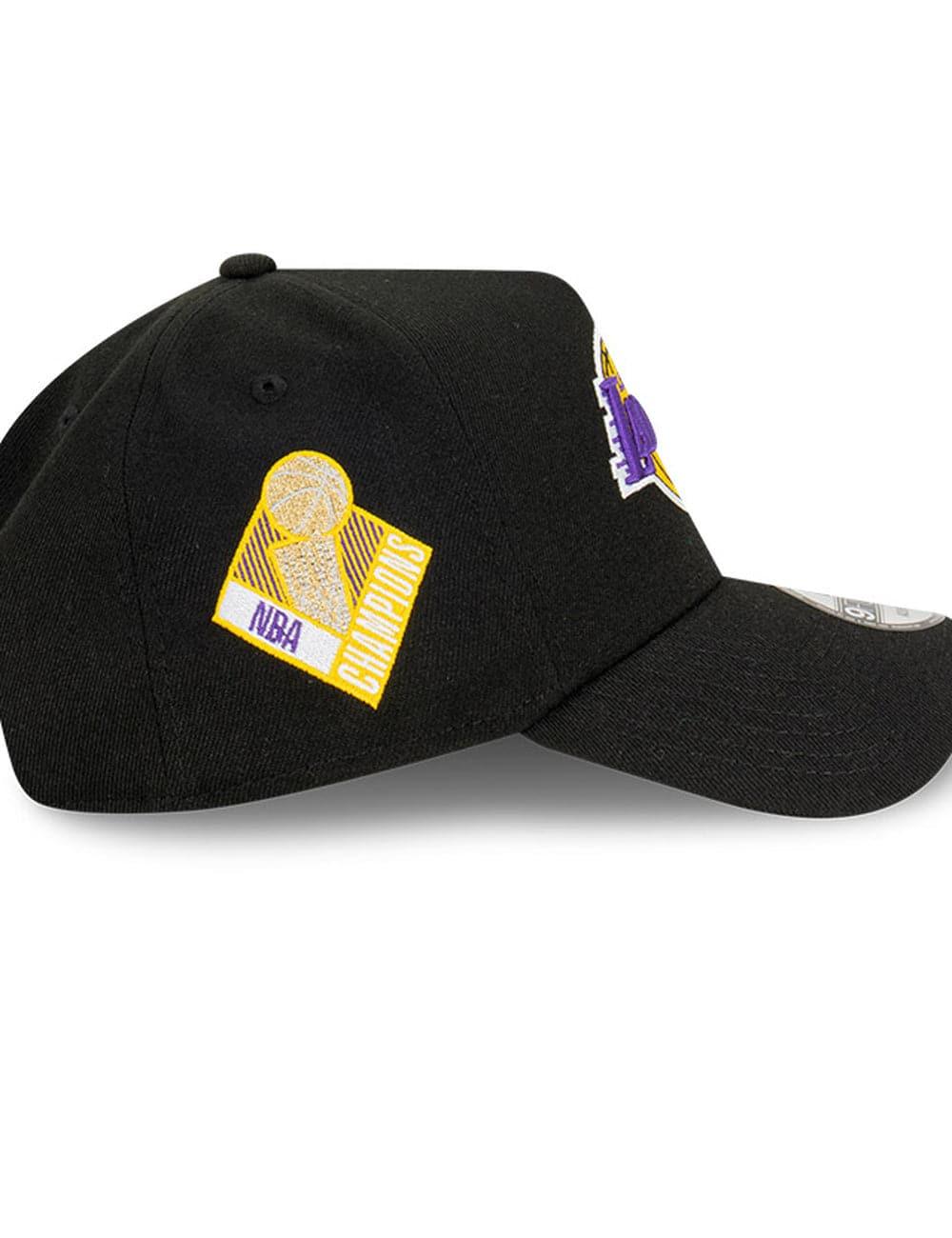 New Era Caps Los Angeles Lakers New Era NBA Champs Patch 9FORTY A-Frame Snapback Hat - Black