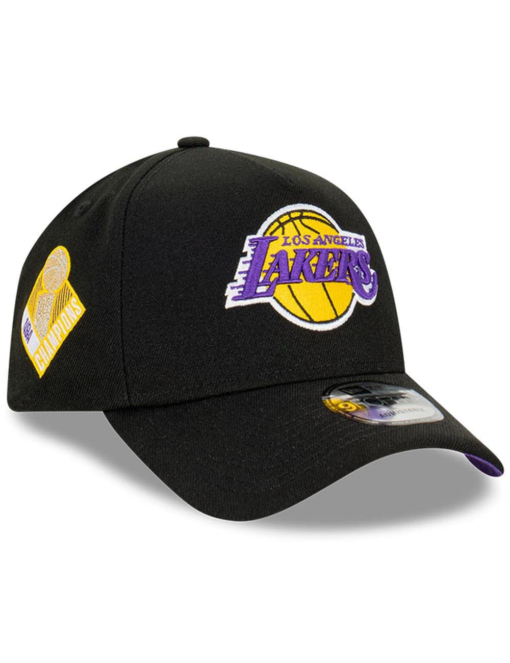 New Era Caps Los Angeles Lakers New Era NBA Champs Patch 9FORTY A-Frame Snapback Hat - Black