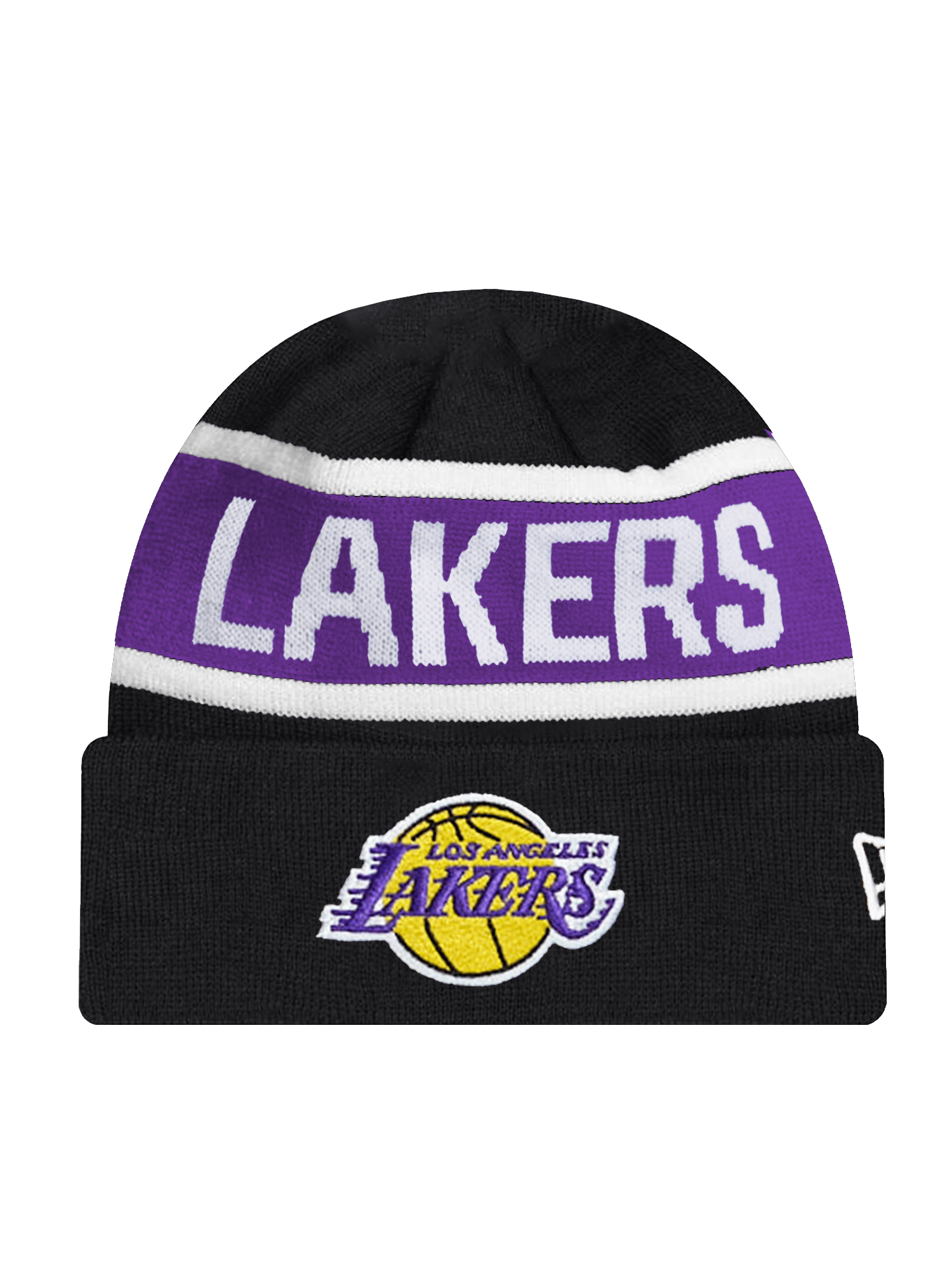 New Era Beanies Los Angeles Lakers New Era NBA Spell Out Pomless Knit Beanie - Black