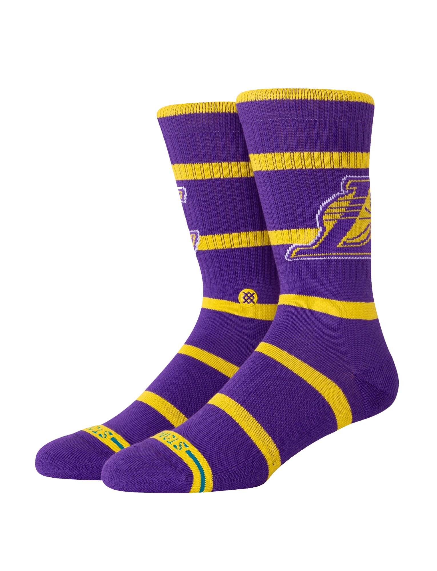 Stance Socks Large (9-12 US) Los Angeles Lakers Stance NBA Team Prep Crew Socks