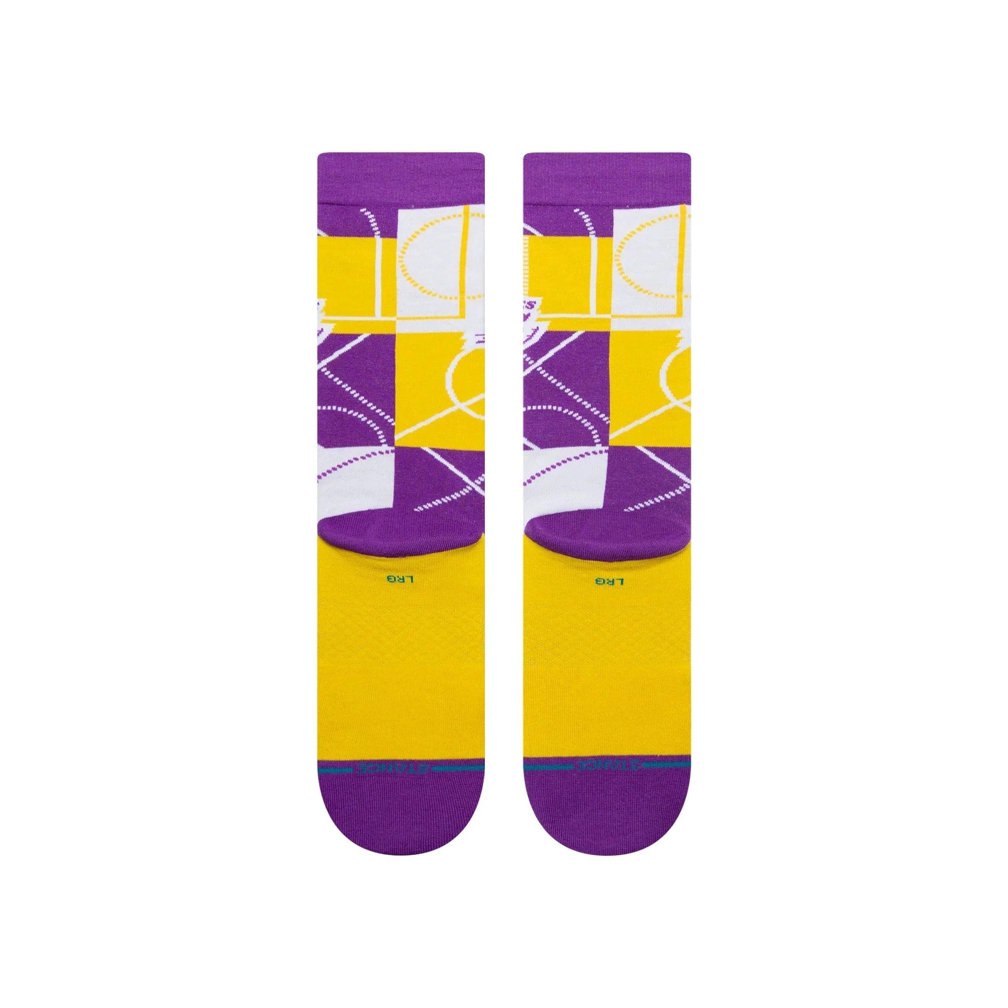Stance Socks Large (9-12 US) Los Angeles Lakers Stance NBA Zone Crew Socks - Purple