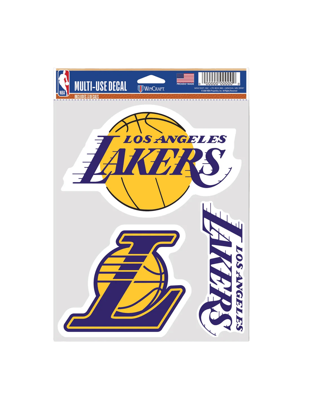 Wincraft Accessories Los Angeles Lakers Wincraft NBA Team 3 Piece 5” x 7” Decal Set