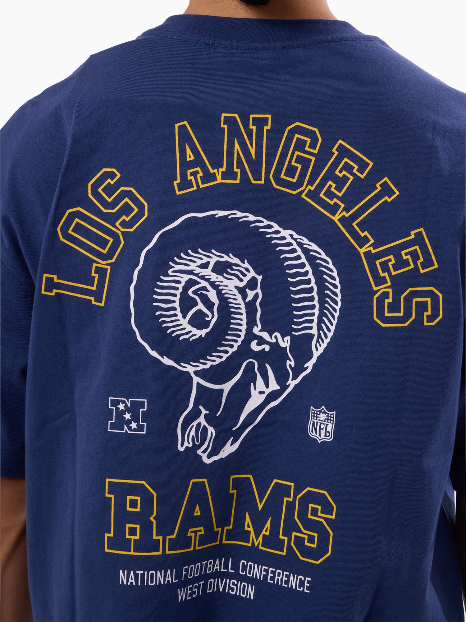 Mitchell And Ness T-Shirts Los Angeles Rams Mitchell & Ness NFL 25th Ann Box Fit Vintage T-Shirt - Blue
