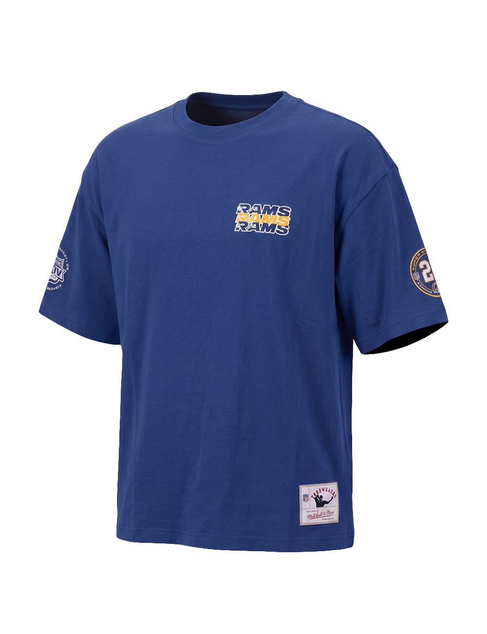 Mitchell And Ness T-Shirts Los Angeles Rams Mitchell & Ness NFL 25th Ann Box Fit Vintage T-Shirt - Blue