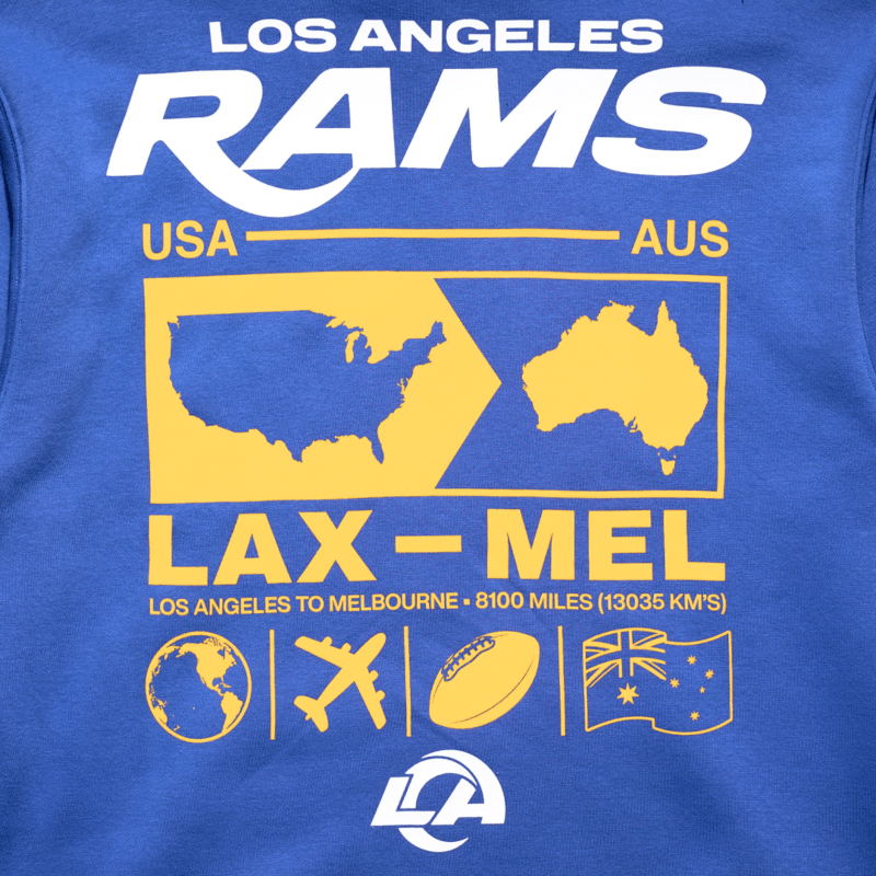 New Era Jumpers Los Angeles Rams New Era NFL 26 Melbourne Game LAX > MEL Hoodie Jumper - Blue