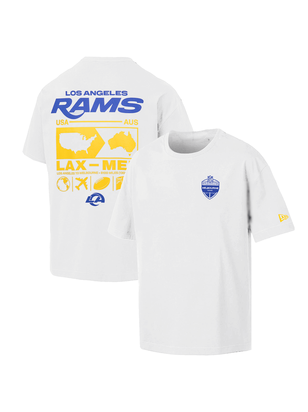 New Era T-Shirts Los Angeles Rams New Era NFL 26 Melbourne Game LAX > MEL T-Shirt - White