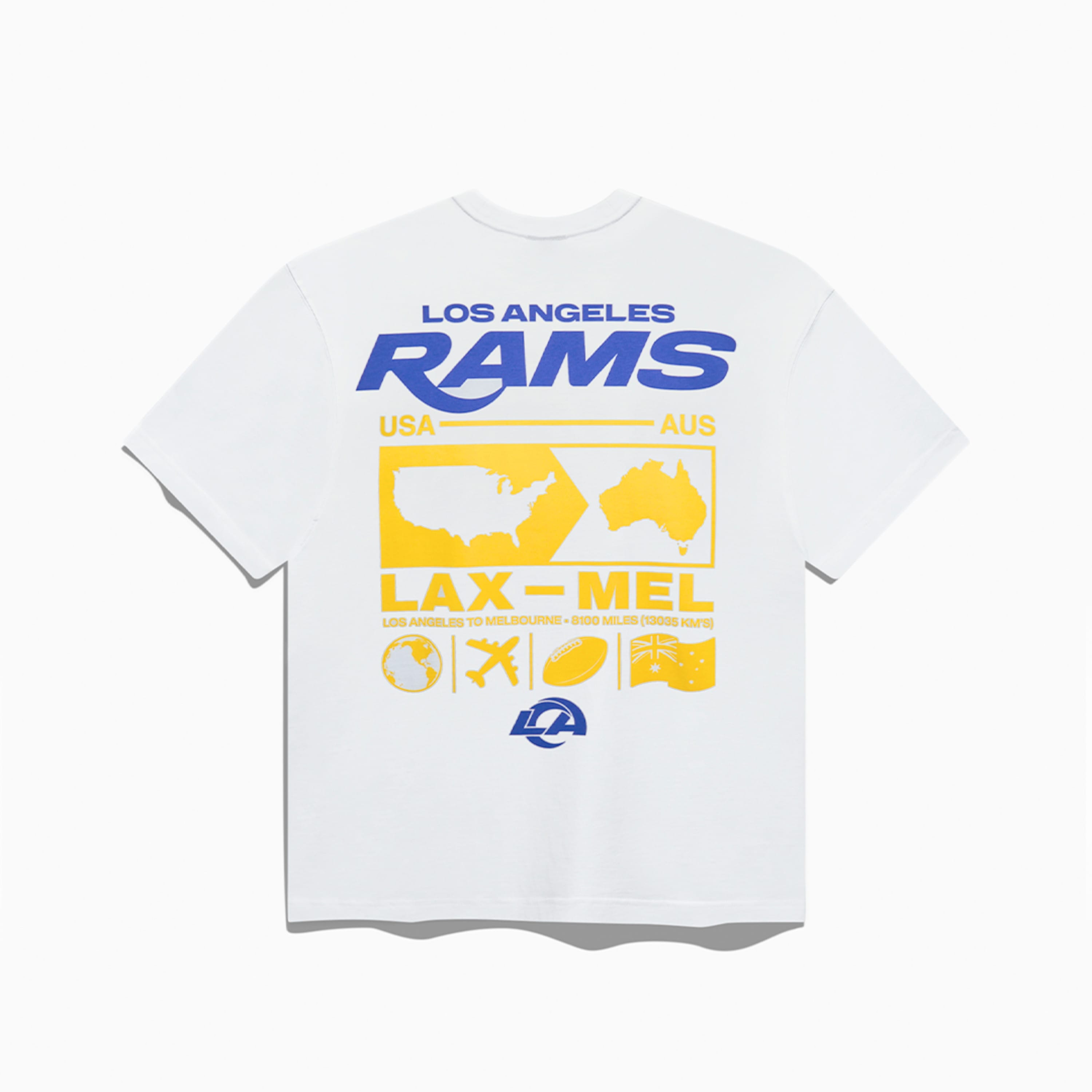 New Era T-Shirts Los Angeles Rams New Era NFL 26 Melbourne Game LAX > MEL T-Shirt - White