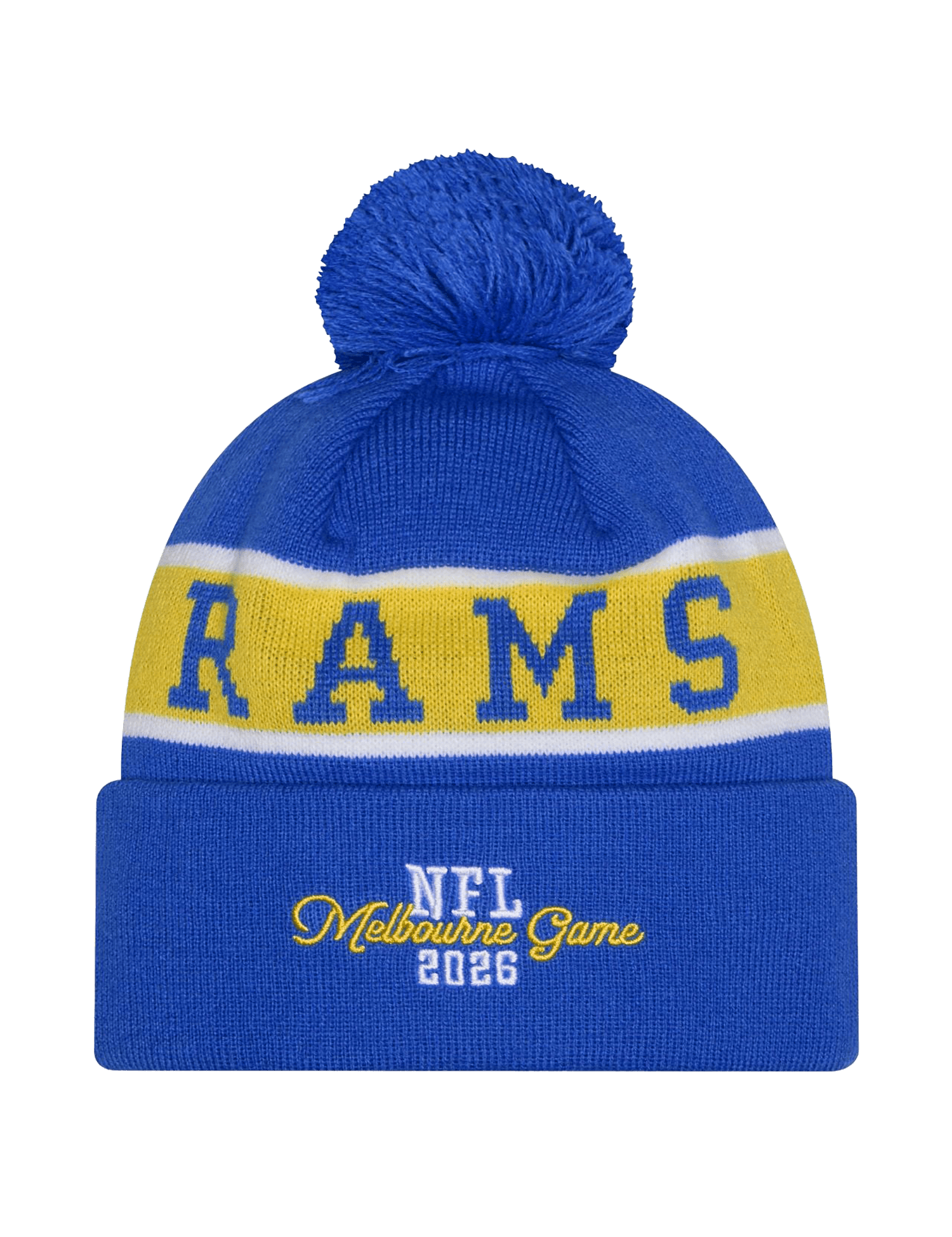 New Era Beanies OSFM Los Angeles Rams New Era NFL 26 Melbourne Game Pom Knit Beanie - Blue