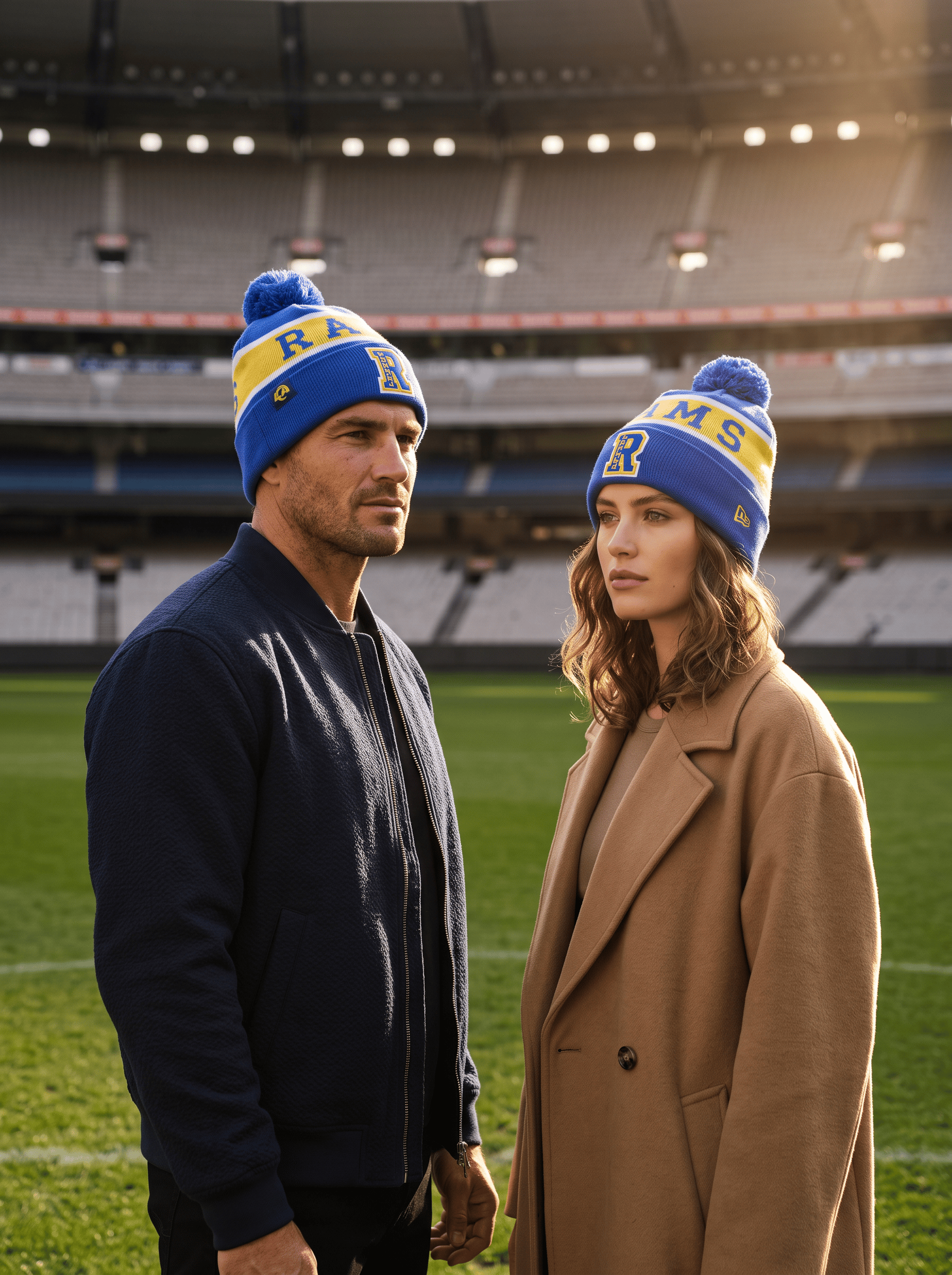 New Era Beanies OSFM Los Angeles Rams New Era NFL 26 Melbourne Game Pom Knit Beanie - Blue