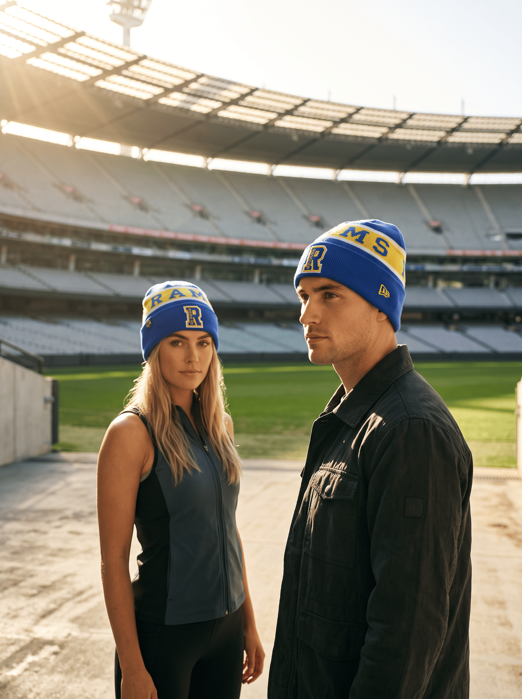 New Era Beanies OSFM Los Angeles Rams New Era NFL 26 Melbourne Game Pomless Knit Beanie - Blue