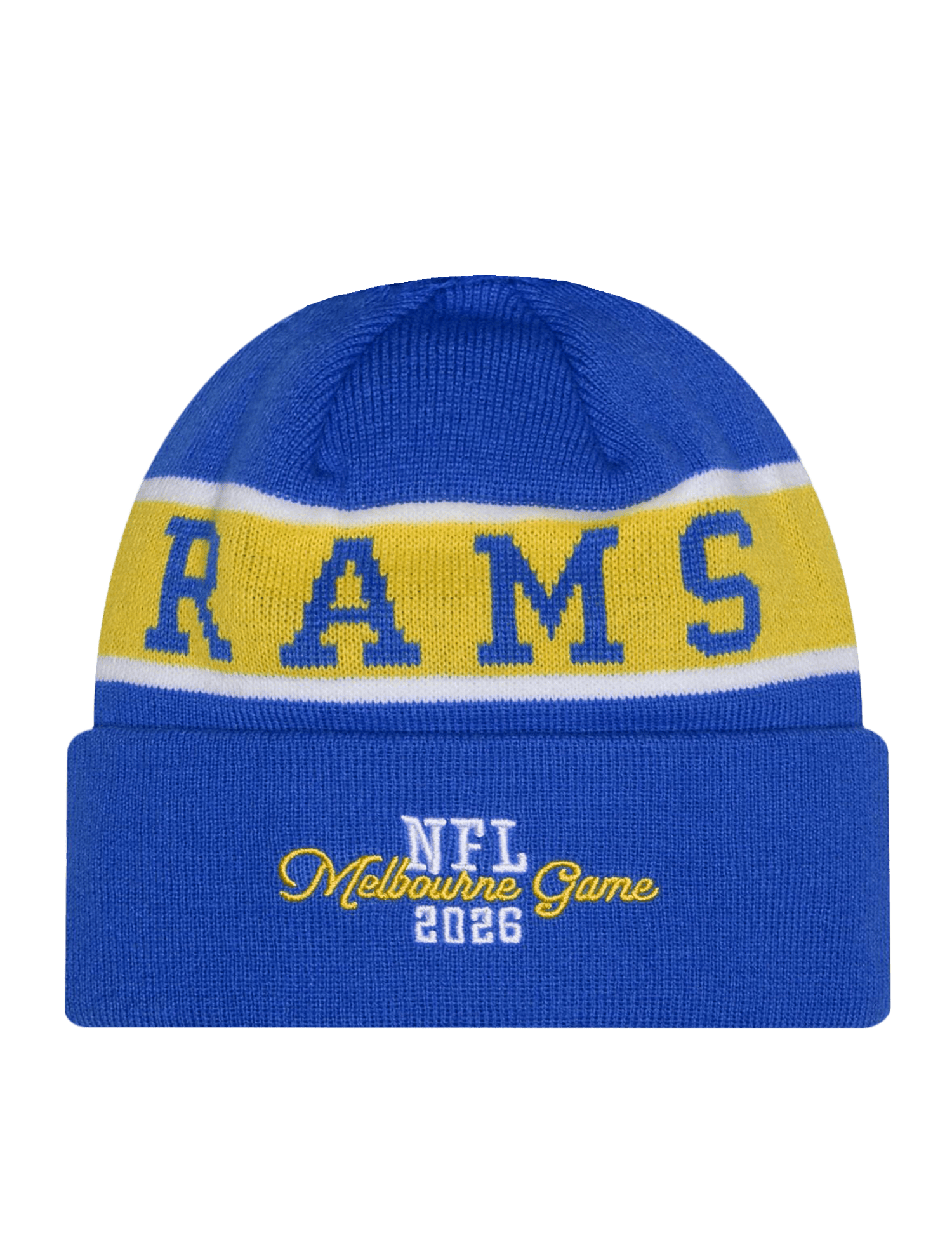 New Era Beanies OSFM Los Angeles Rams New Era NFL 26 Melbourne Game Pomless Knit Beanie - Blue