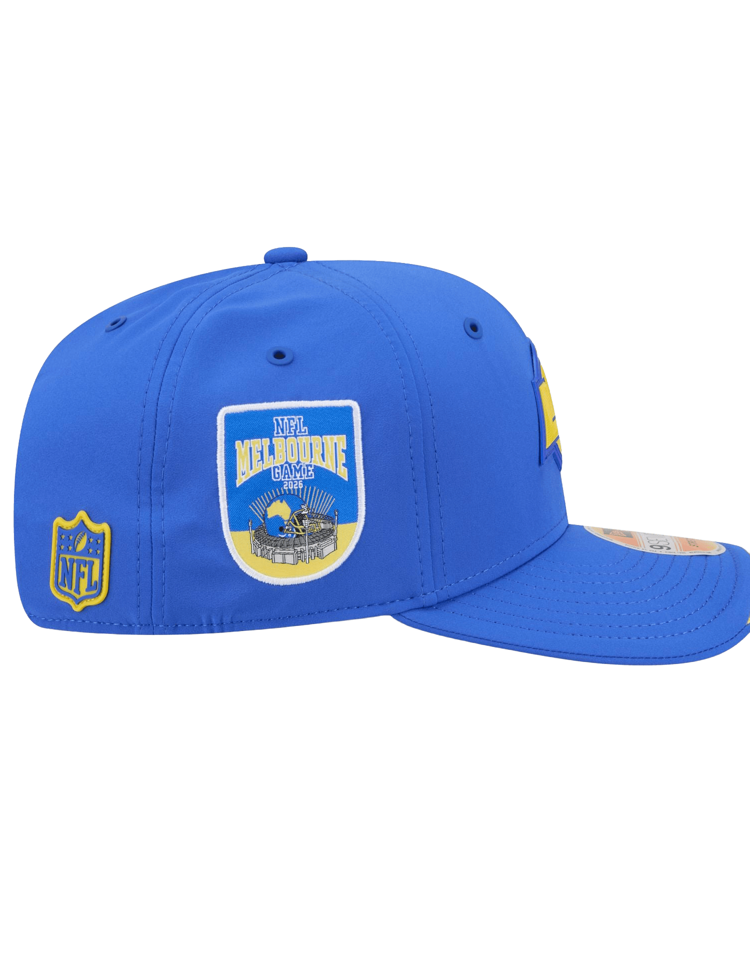 New Era Caps OSFM Los Angeles Rams New Era NFL 26 Melbourne Game Sideline 9SEVENTY Stretch-Snapback Hat - Blue