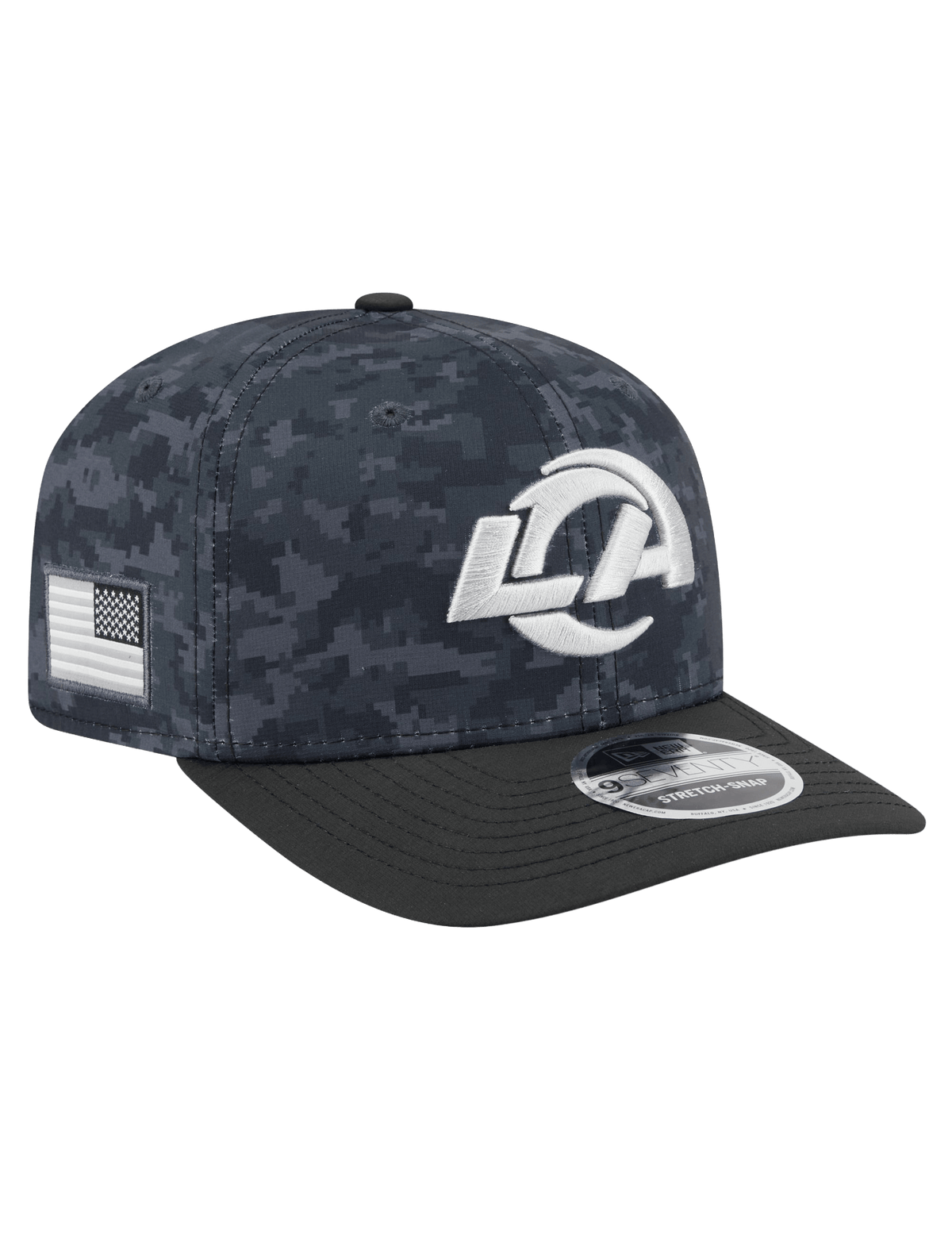 New Era Caps OSFM Los Angeles Rams New Era NFL 26 Salute To Service 9SEVENTY Sideline Stretch Snapback Hat