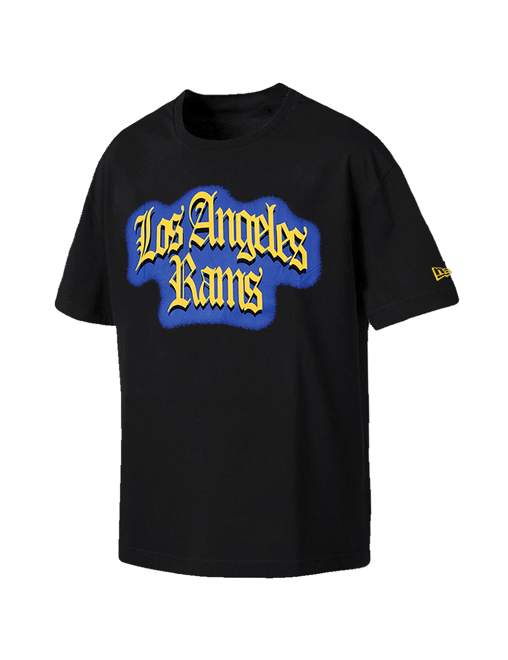 New Era T-Shirts Los Angeles Rams New Era NFL Gothic Stencil Relaxed Fit T-Shirt - Black