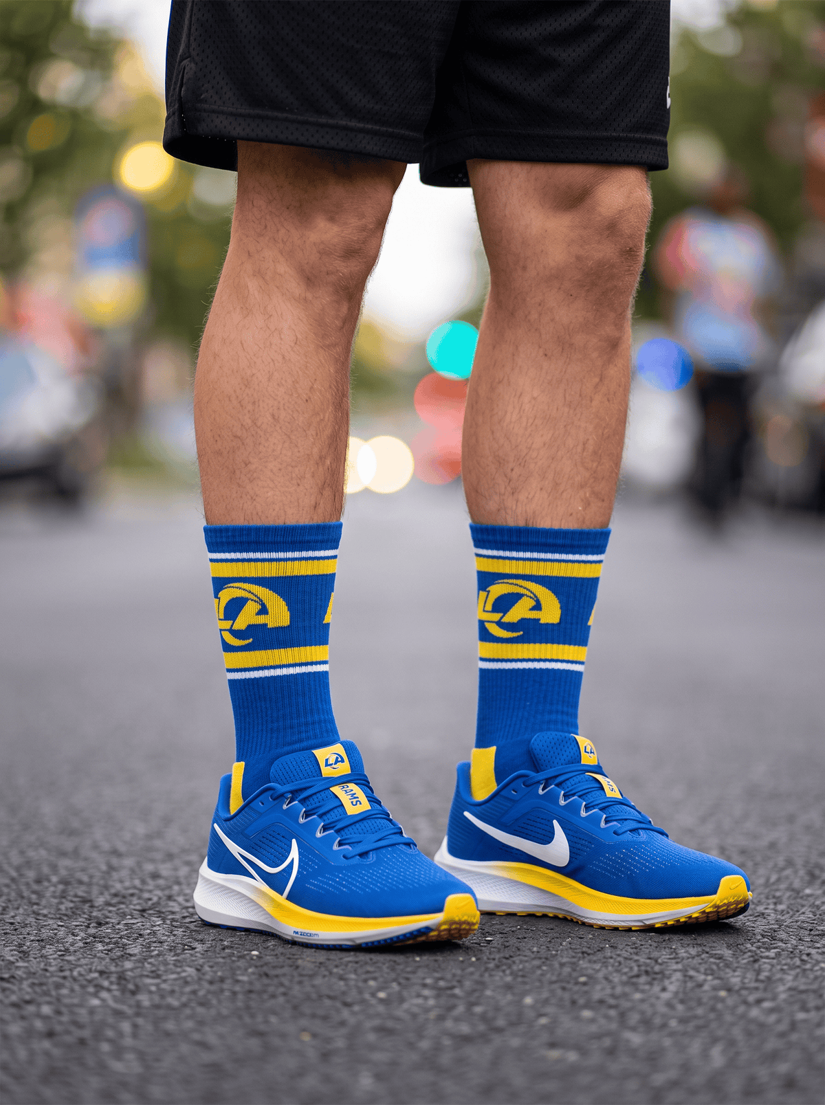 NFL Branded Socks US Mens Shoe Size 7-11 Los Angeles Rams NFL Team Issue Crew Socks
