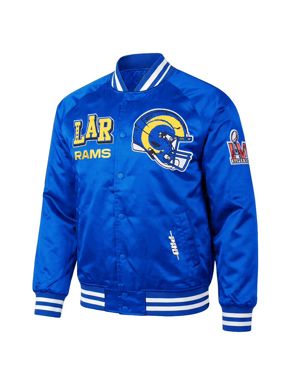 Pro Standard Jackets Los Angeles Rams Pro Standard NFL Mash Up Rib Satin Jacket - Blue