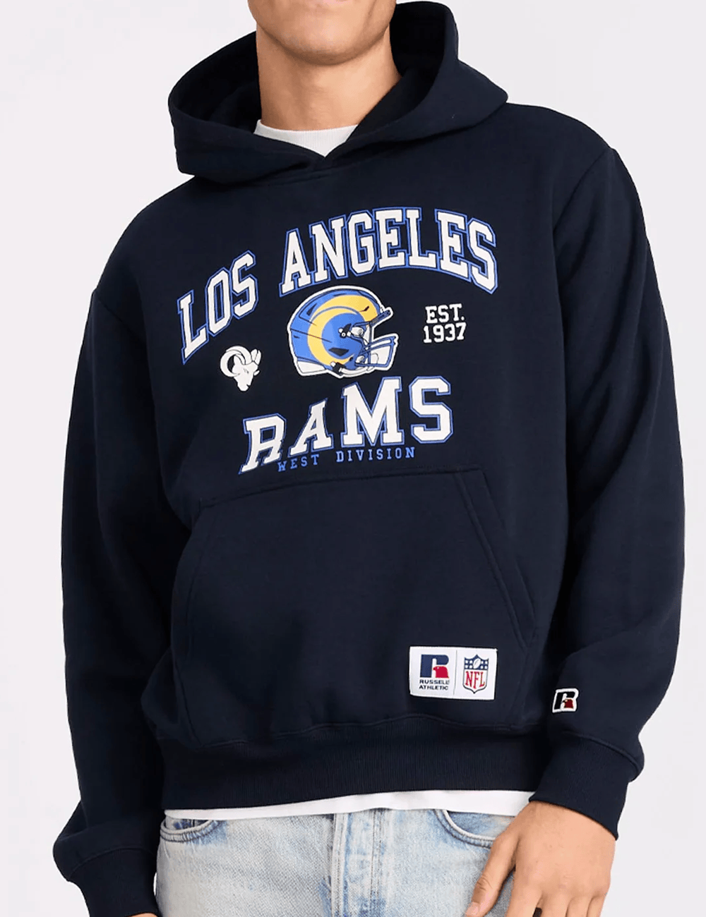 Russell Athletic Jumpers Los Angeles Rams Russell Athletic NFL Retro Arch Hoodie Jumper - Navy