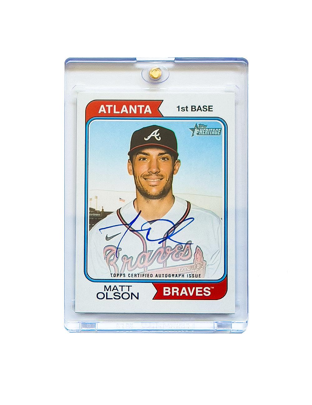 Topps Cards Matt Olson Atlanta Braves Topps Heritage 23 On Card Auto Card