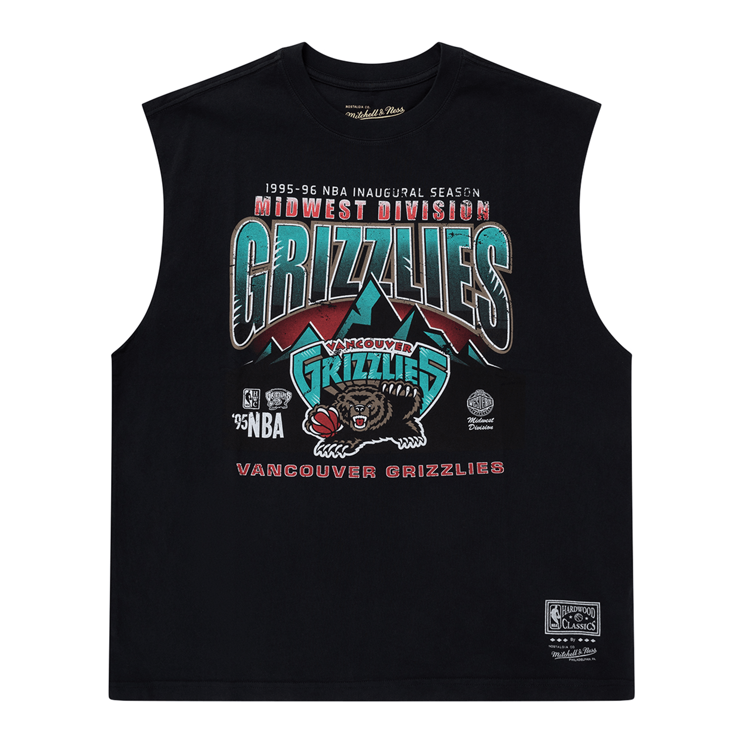Mitchell And Ness T-Shirts Memphis Grizzlies Mitchell & Ness NBA 95-96 MW Vintage Muscle T-Shirt - Faded Black