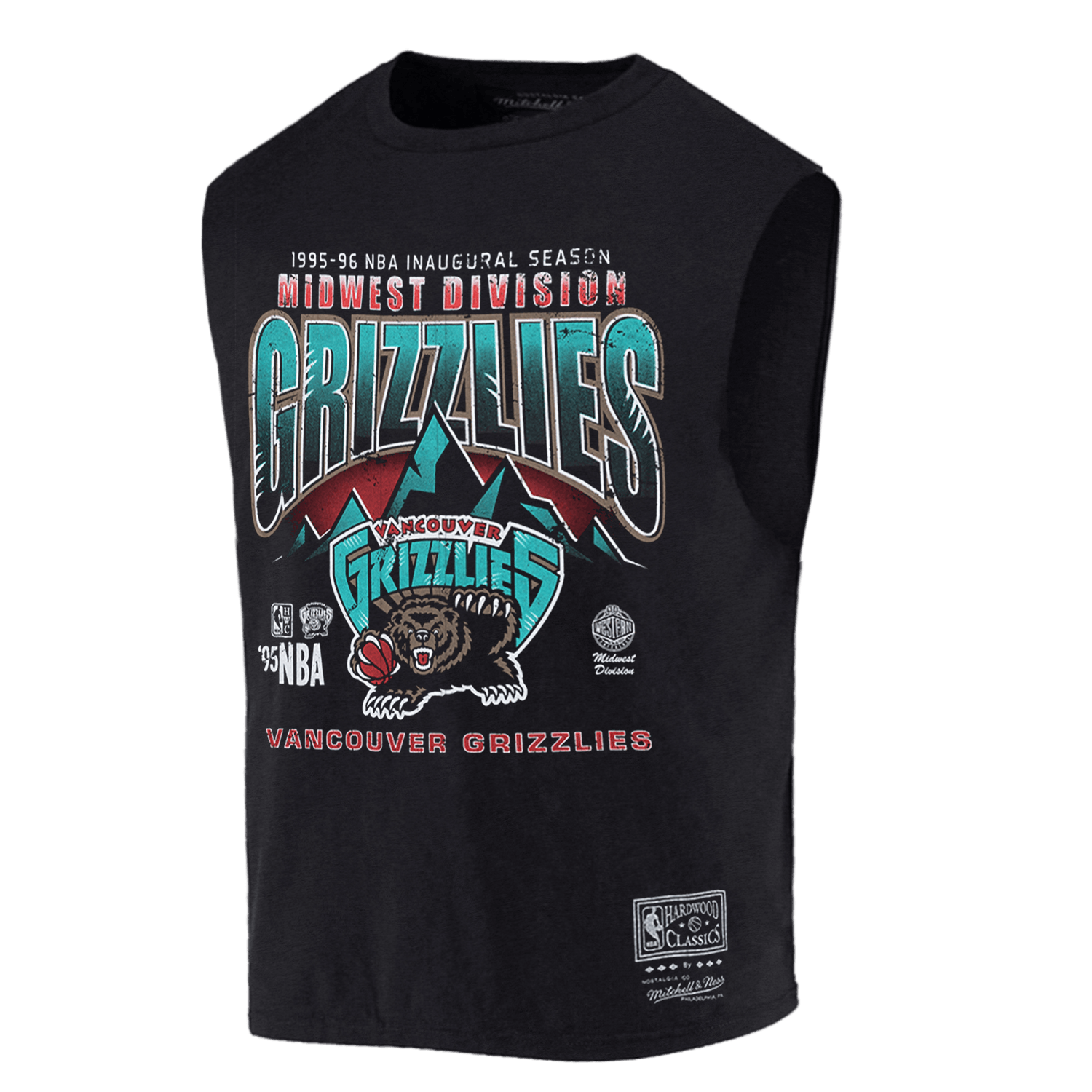Mitchell And Ness T-Shirts Memphis Grizzlies Mitchell & Ness NBA 95-96 MW Vintage Muscle T-Shirt - Faded Black