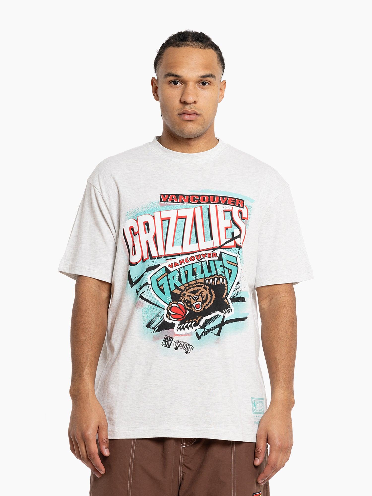 Mitchell And Ness T-Shirts Memphis Grizzlies Mitchell & Ness NBA Abstract Vintage T-Shirt - Silver Marle