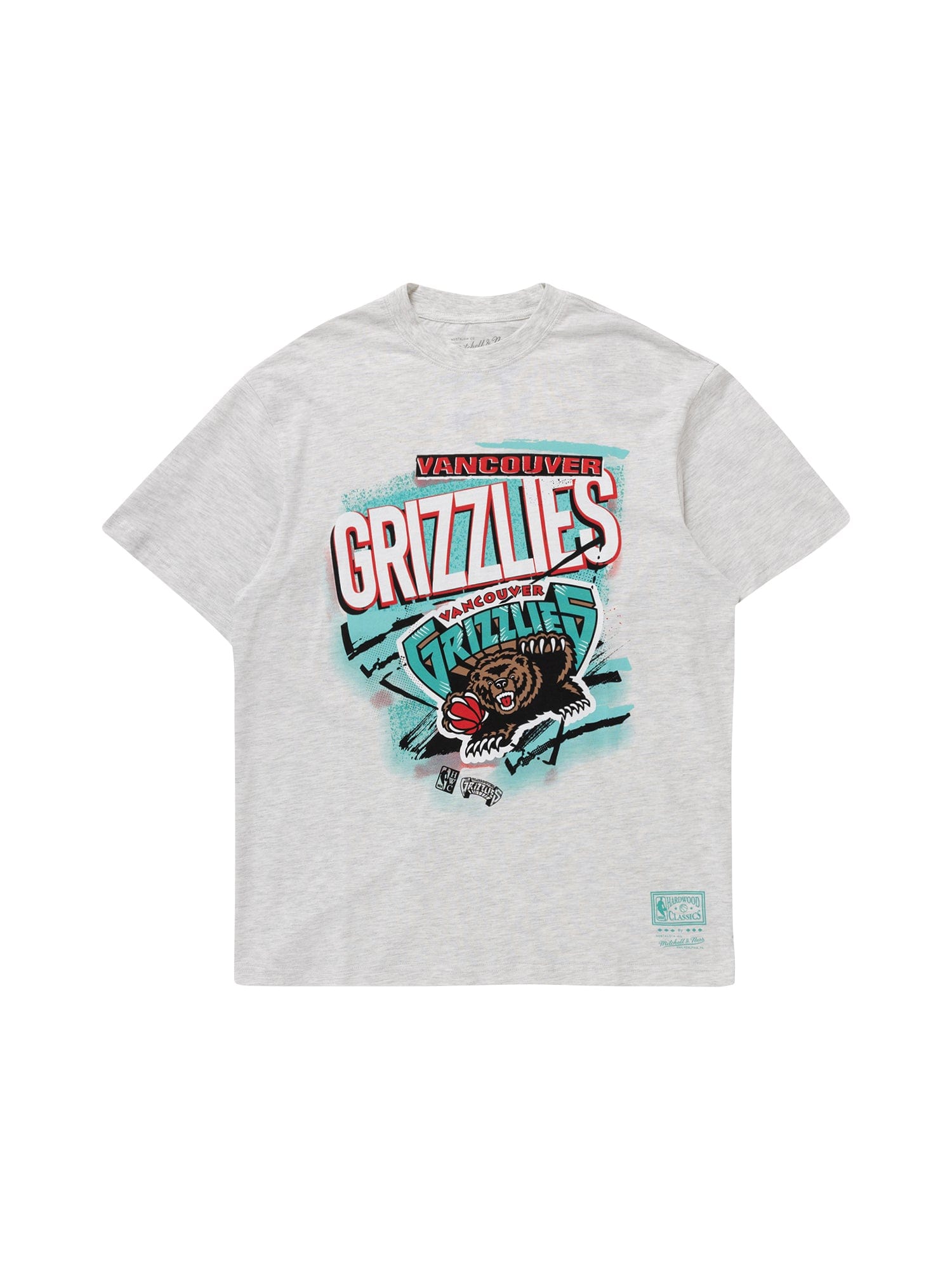 Mitchell And Ness T-Shirts Memphis Grizzlies Mitchell & Ness NBA Abstract Vintage T-Shirt - Silver Marle