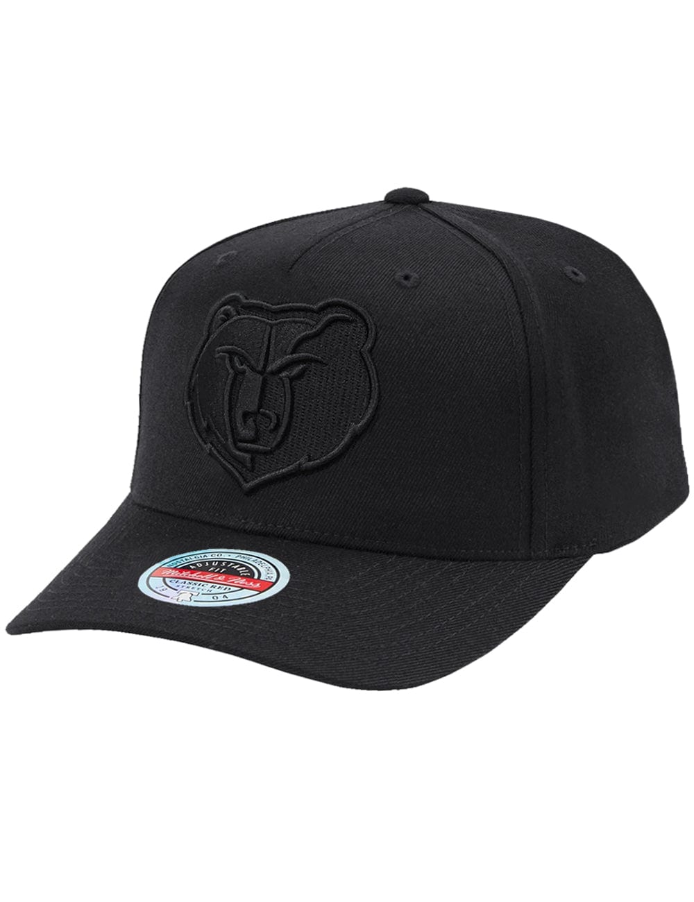 Mitchell And Ness Caps Memphis Grizzlies Mitchell & Ness NBA Black On Black Classic Red Snapback Hat