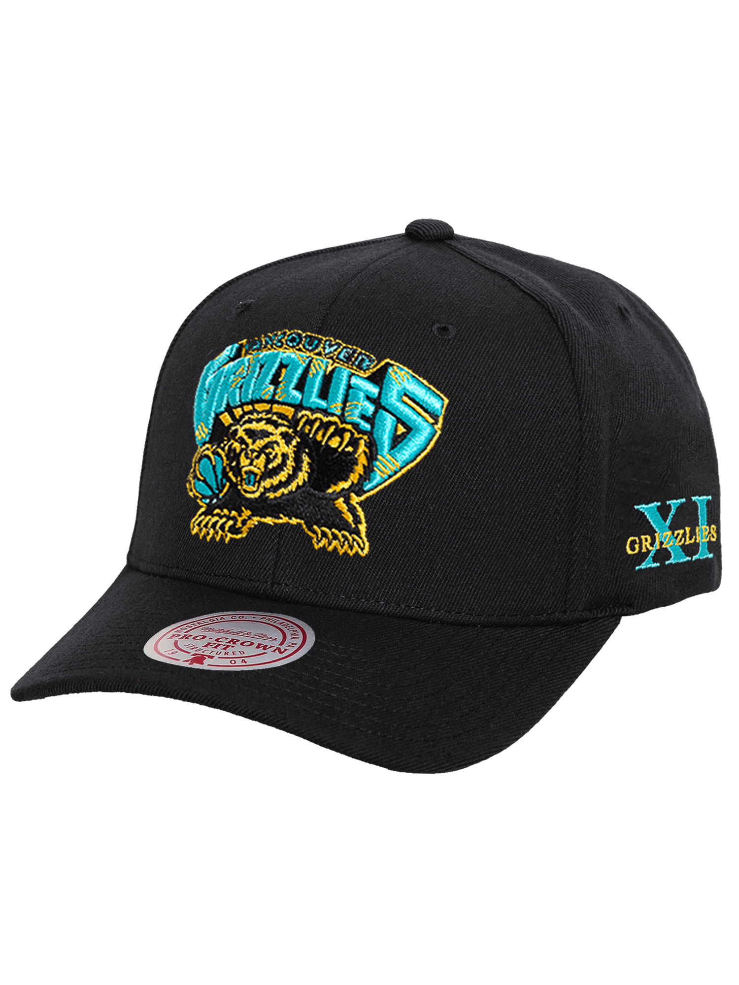 Mitchell And Ness Caps Memphis Grizzlies Mitchell & Ness NBA Ice Cold Pro Crown Snapback Hat - Black