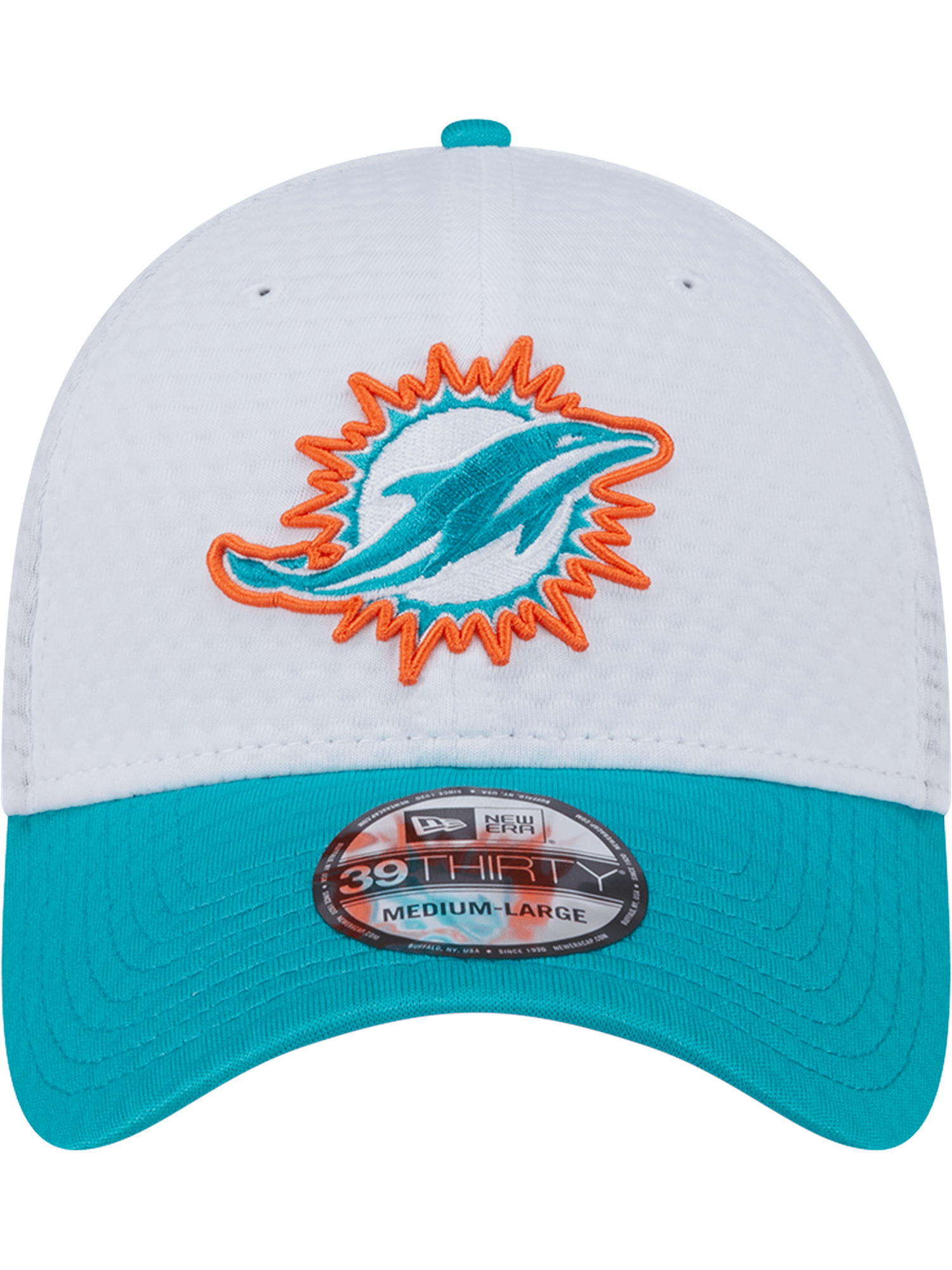 New Era Caps Miami Dolphins New Era NFL 24 Training 39THIRTY Stretch-Fit Hat - White