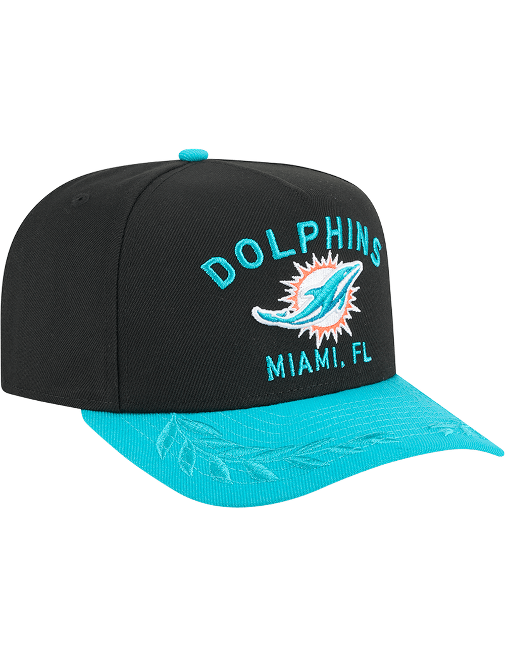 New Era Caps Miami Dolphins New Era NFL 25 Draft Pre-Curved 9FIFTY A-Frame Snapback Hat - Black