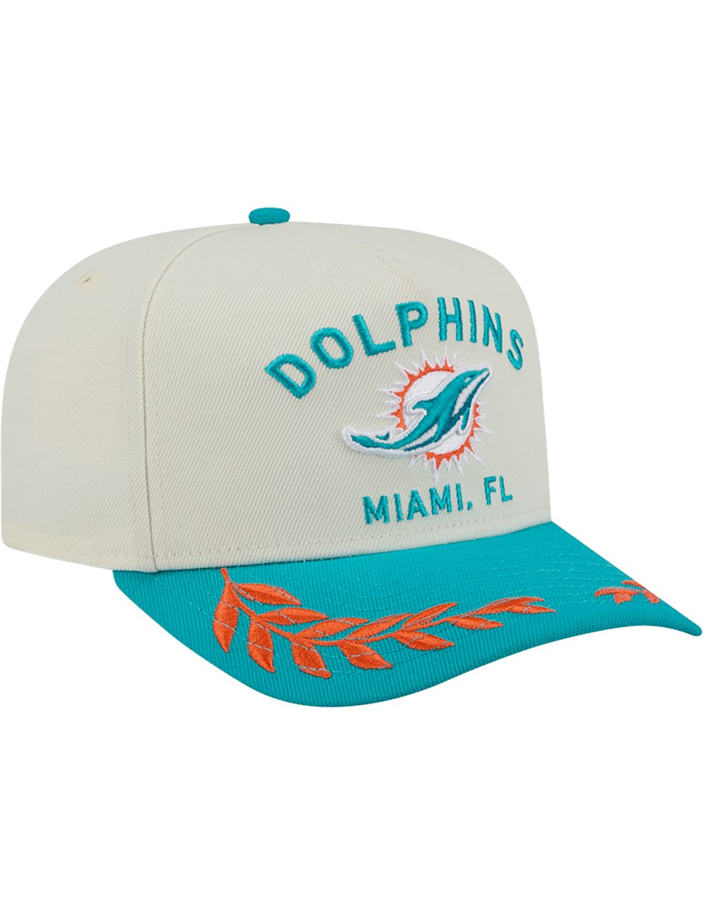 New Era Caps Miami Dolphins New Era NFL 25 Draft Pre-Curved 9FIFTY A-Frame Snapback Hat - Chrome