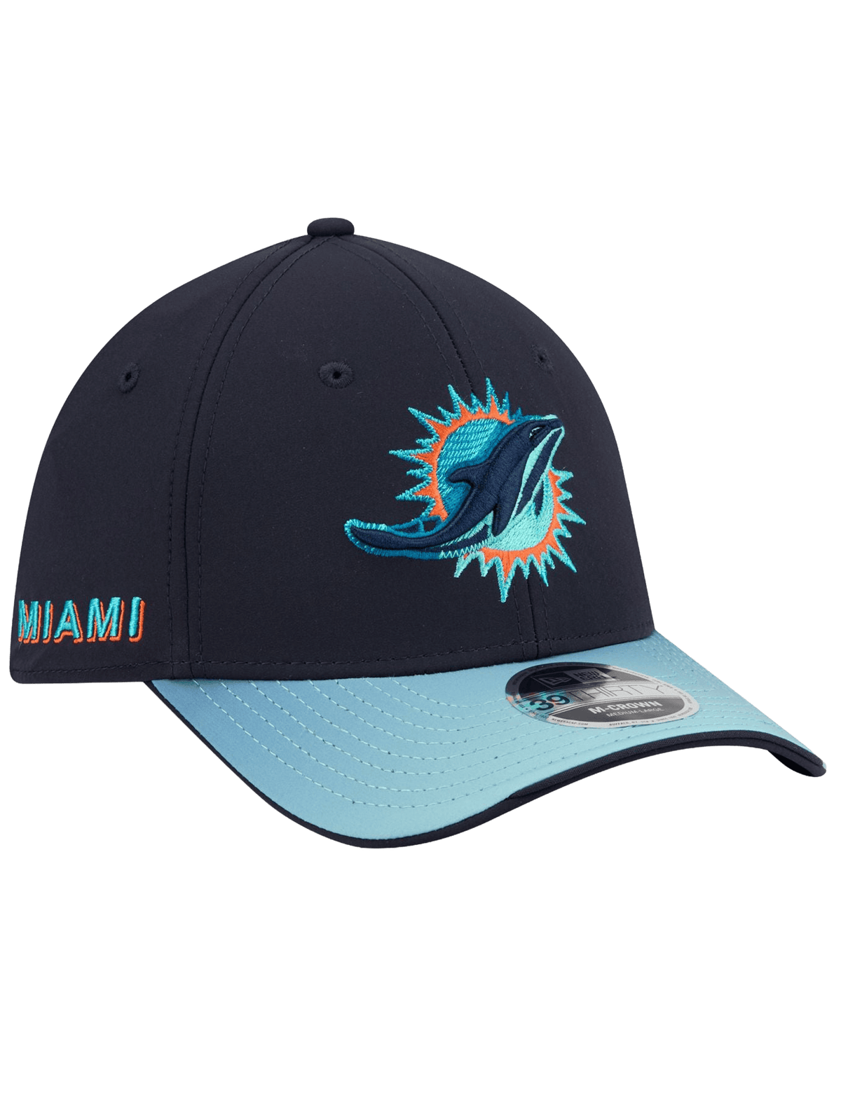 New Era Caps Miami Dolphins New Era NFL 26 Rivalries Sideline 39THIRTY M-Crown Stretch-Fit Hat