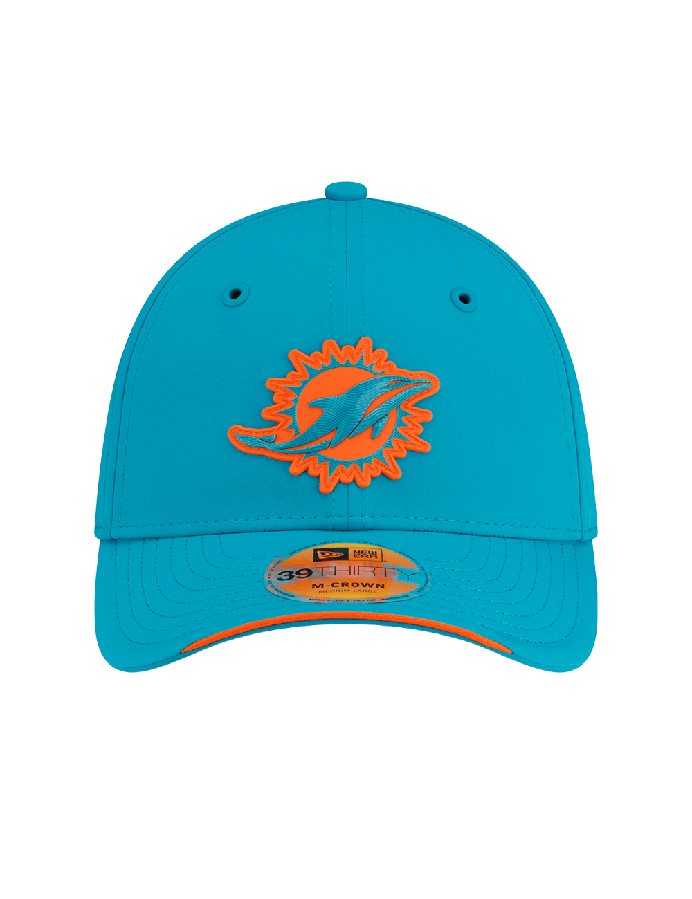 New Era Caps Miami Dolphins New Era NFL 26 Sideline 39THIRTY M-Crown Stretch-Fit Hat - Aqua