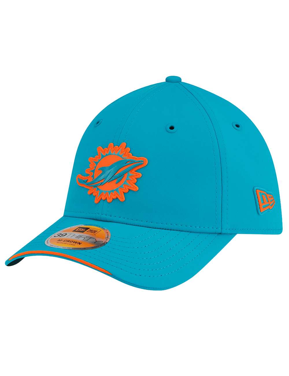 New Era Caps Miami Dolphins New Era NFL 26 Sideline 39THIRTY M-Crown Stretch-Fit Hat - Aqua