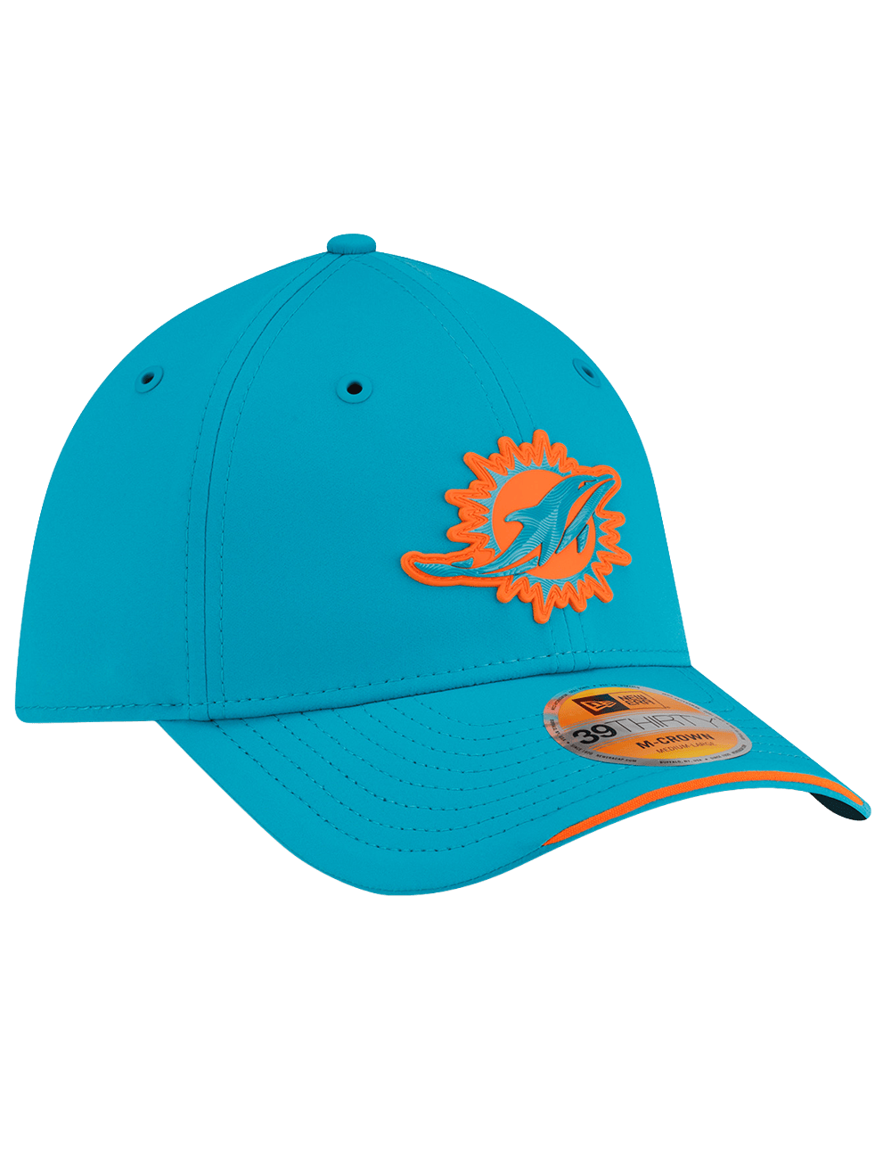 New Era Caps Miami Dolphins New Era NFL 26 Sideline 39THIRTY M-Crown Stretch-Fit Hat - Aqua