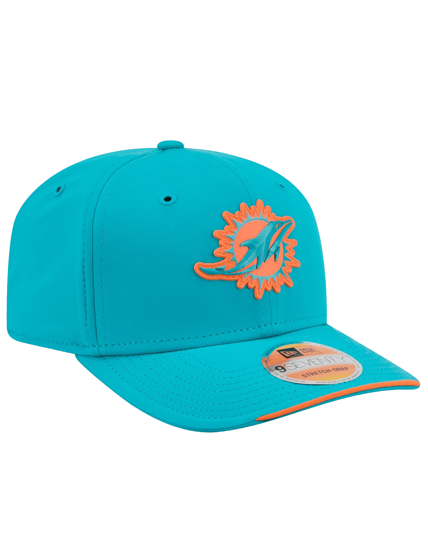 New Era Caps OSFM Miami Dolphins New Era NFL 26 Sideline 9SEVENTY Stretch-Snapback Hat - Light Aqua