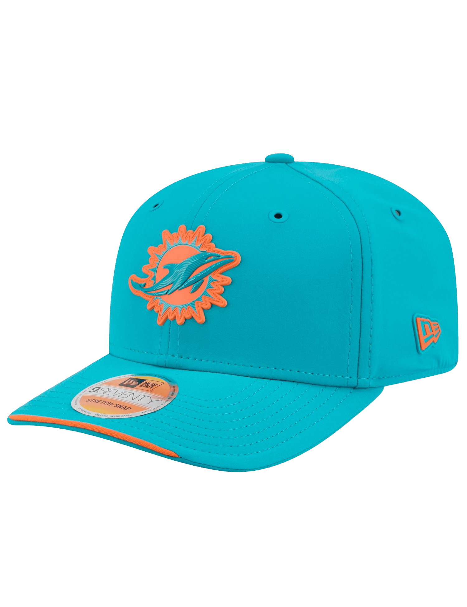 New Era Caps OSFM Miami Dolphins New Era NFL 26 Sideline 9SEVENTY Stretch-Snapback Hat - Light Aqua