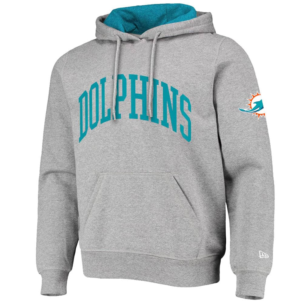 New Era Jumpers Miami Dolphins New Era NFL Block Arch Hoodie Jumper - Heather Grey