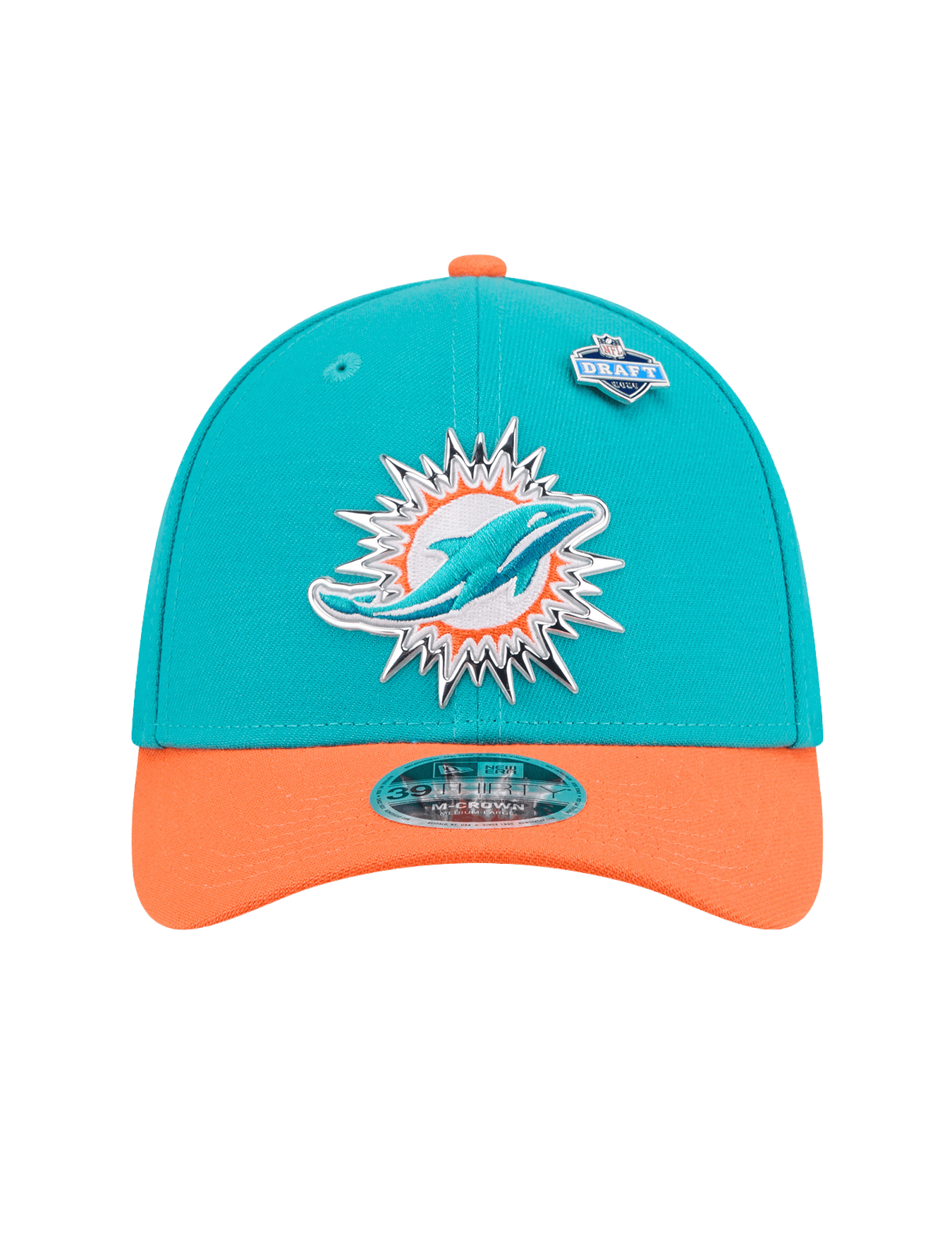 New Era Caps M/L Miami Dolphins New Era NFL Draft 26 39THIRTY M-Crown Stretch-Fit Hat