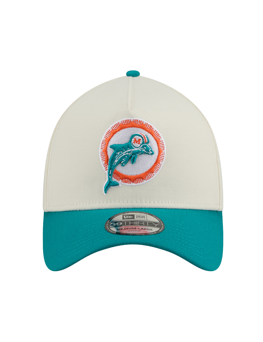 New Era Caps Miami Dolphins New Era NFL Historic 39THIRTY A-Frame Stretch-Fit Hat - Chrome
