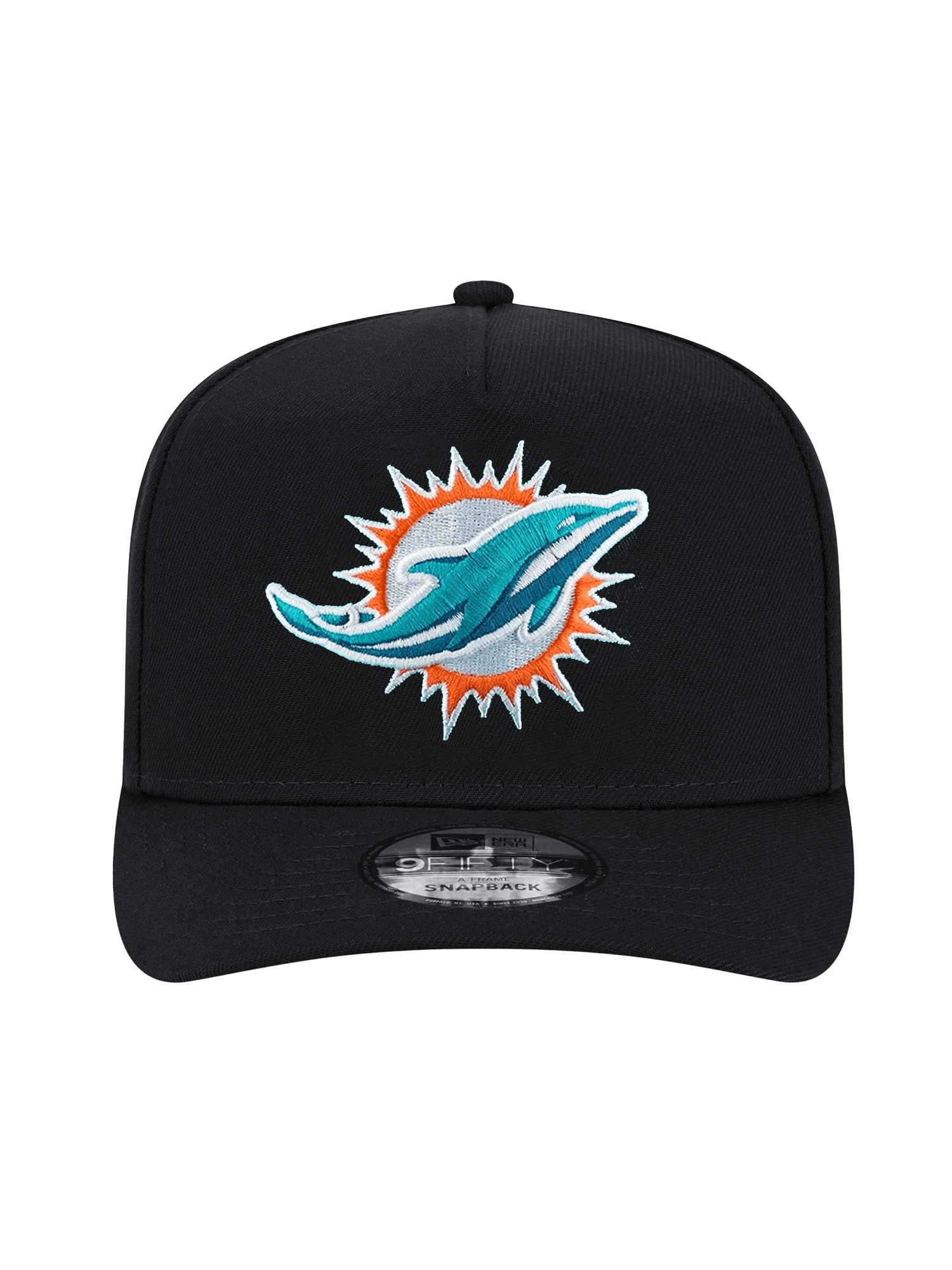 New Era Caps Miami Dolphins New Era NFL Team 9FIFTY A-Frame Pre-Curved Snapback Hat - Black