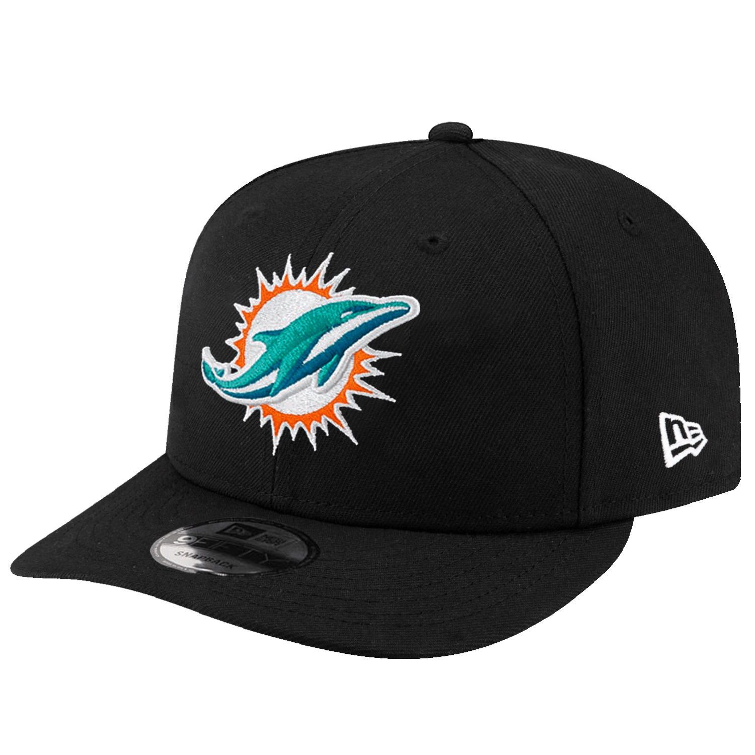 New Era Caps Miami Dolphins New Era NFL Team 9FIFTY Pre-Curved Snapback Hat - Black