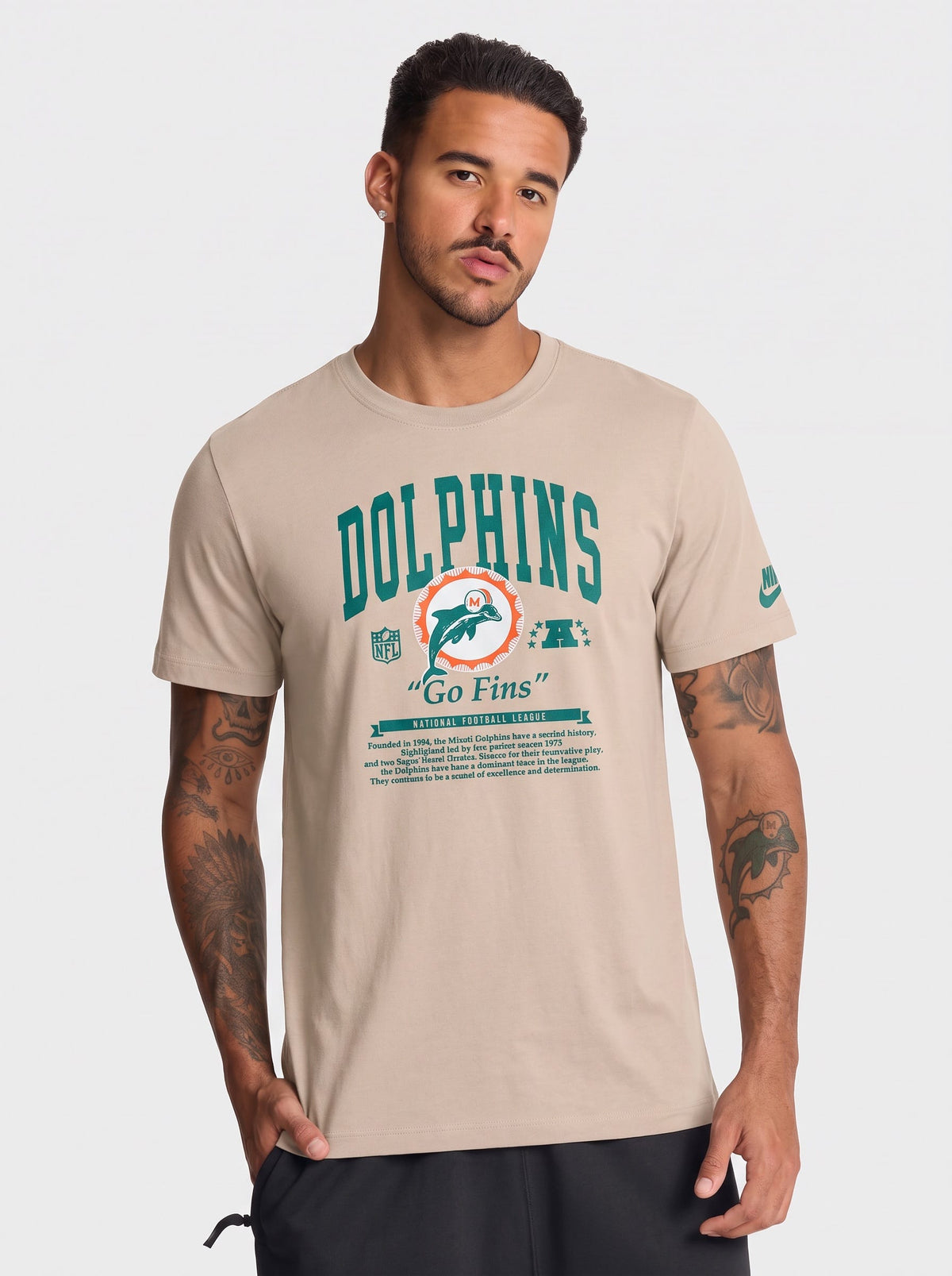 Nike T-Shirts Miami Dolphins Nike NFL Rewind 2 Hit T-Shirt - Sand