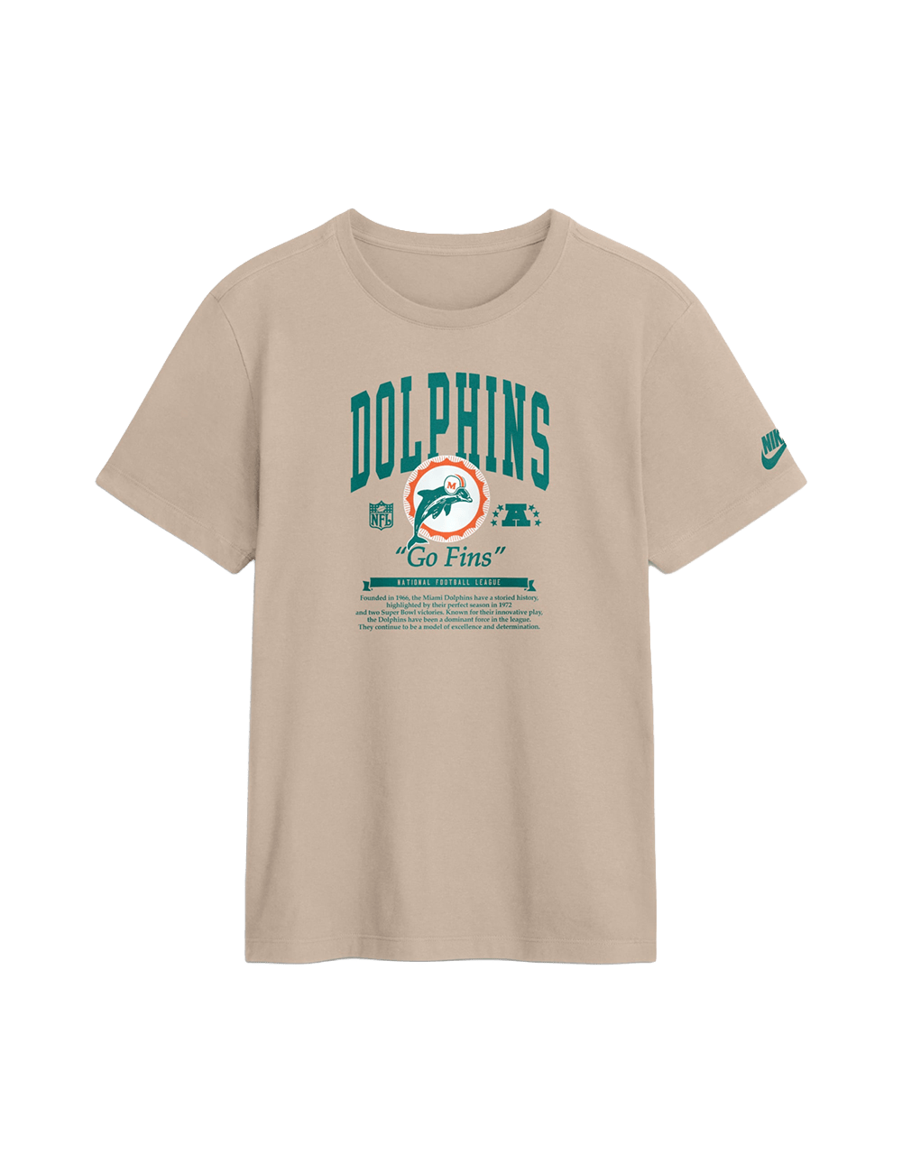 Nike T-Shirts Miami Dolphins Nike NFL Rewind 2 Hit T-Shirt - Sand