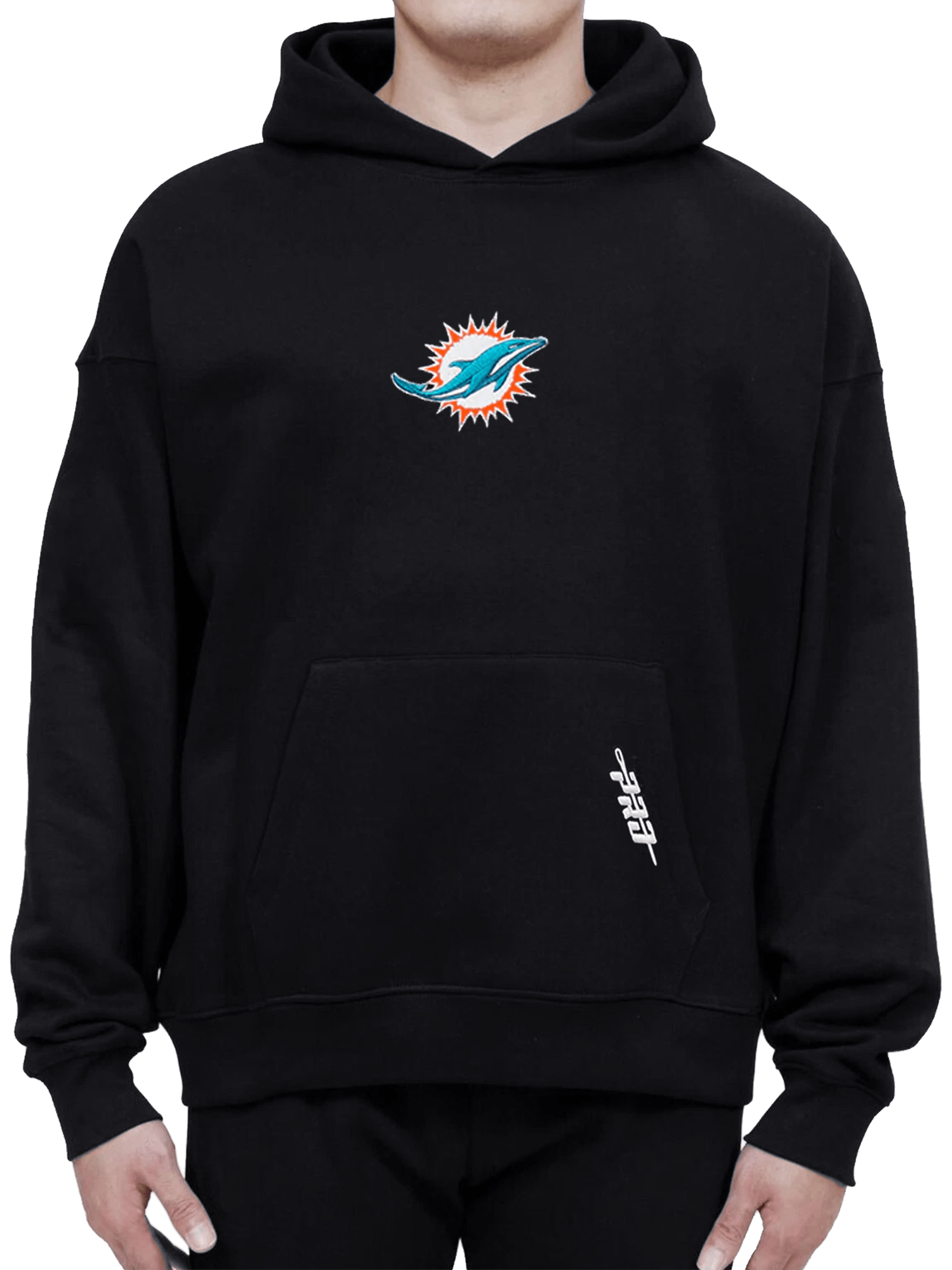 Pro Standard Jumpers Miami Dolphins Pro Standard NFL Icon Drop Shoulder Hoodie Jumper - Black