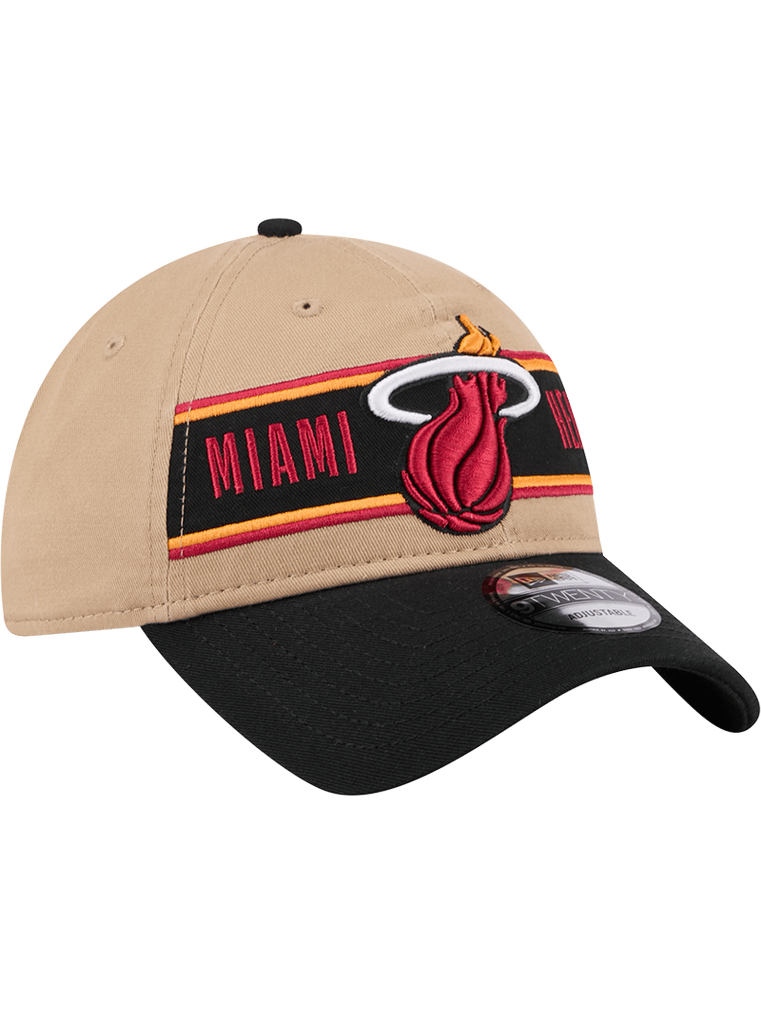 New Era Caps Miami Heat New Era NBA 24 Draft 9TWENTY Strapback Hat - Tan