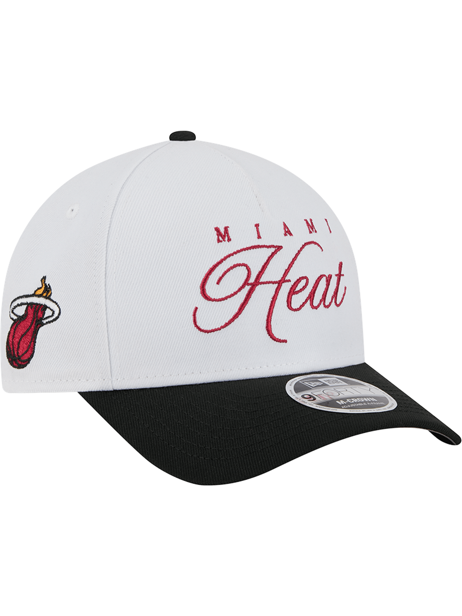 New Era Caps Miami Heat New Era NBA 25 Draft 9FORTY M-Crown A-Frame Snapback Hat - White